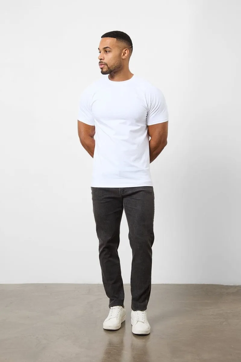 3 Pack Athletic Fit Crew Neck T-Shirt in Sage/ White/ Sand