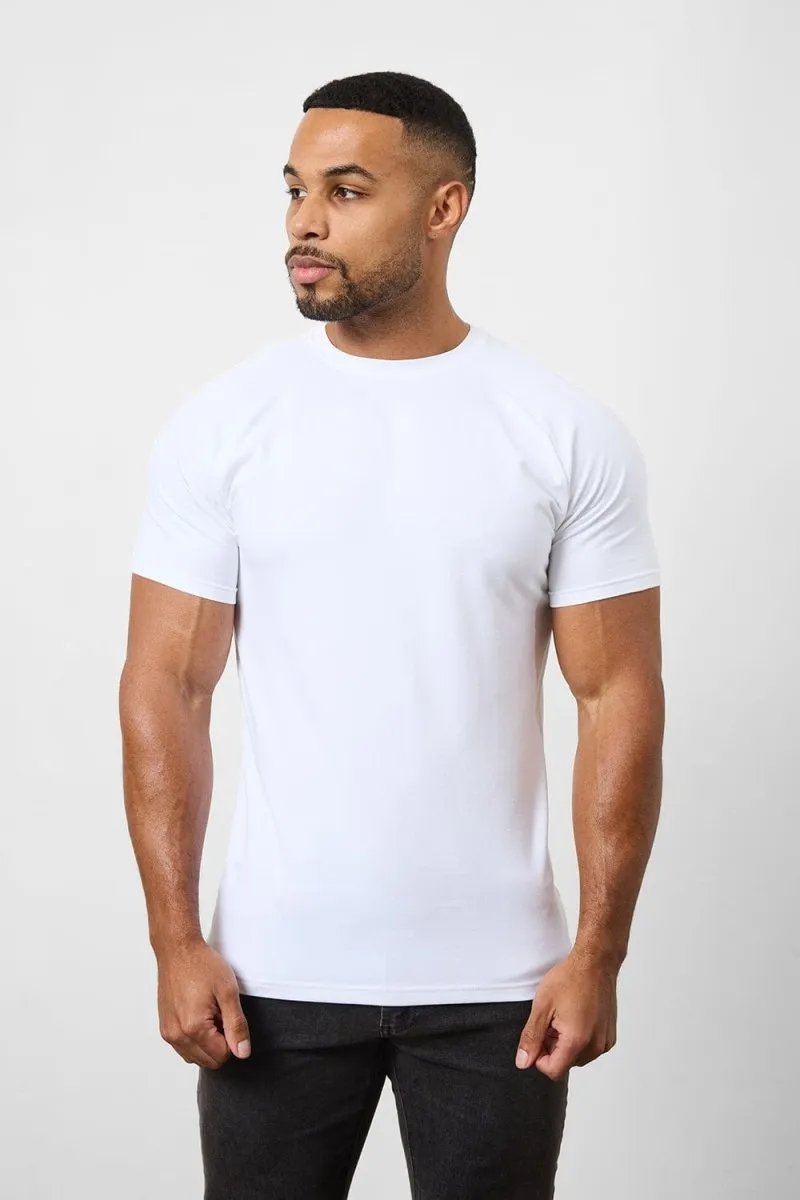 3 Pack Athletic Fit Crew Neck T-Shirt in Sage/ White/ Sand