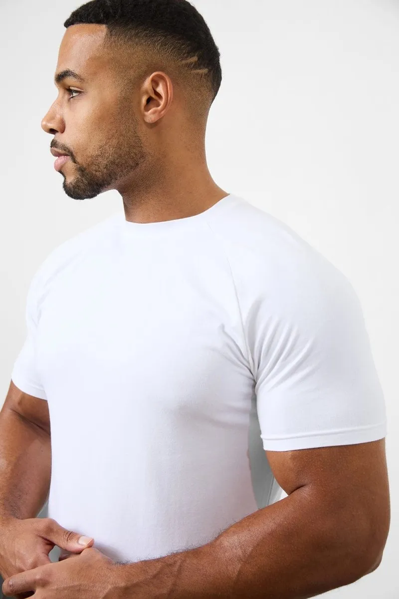 3 Pack Athletic Fit Crew Neck T-Shirt in Sage/ White/ Sand