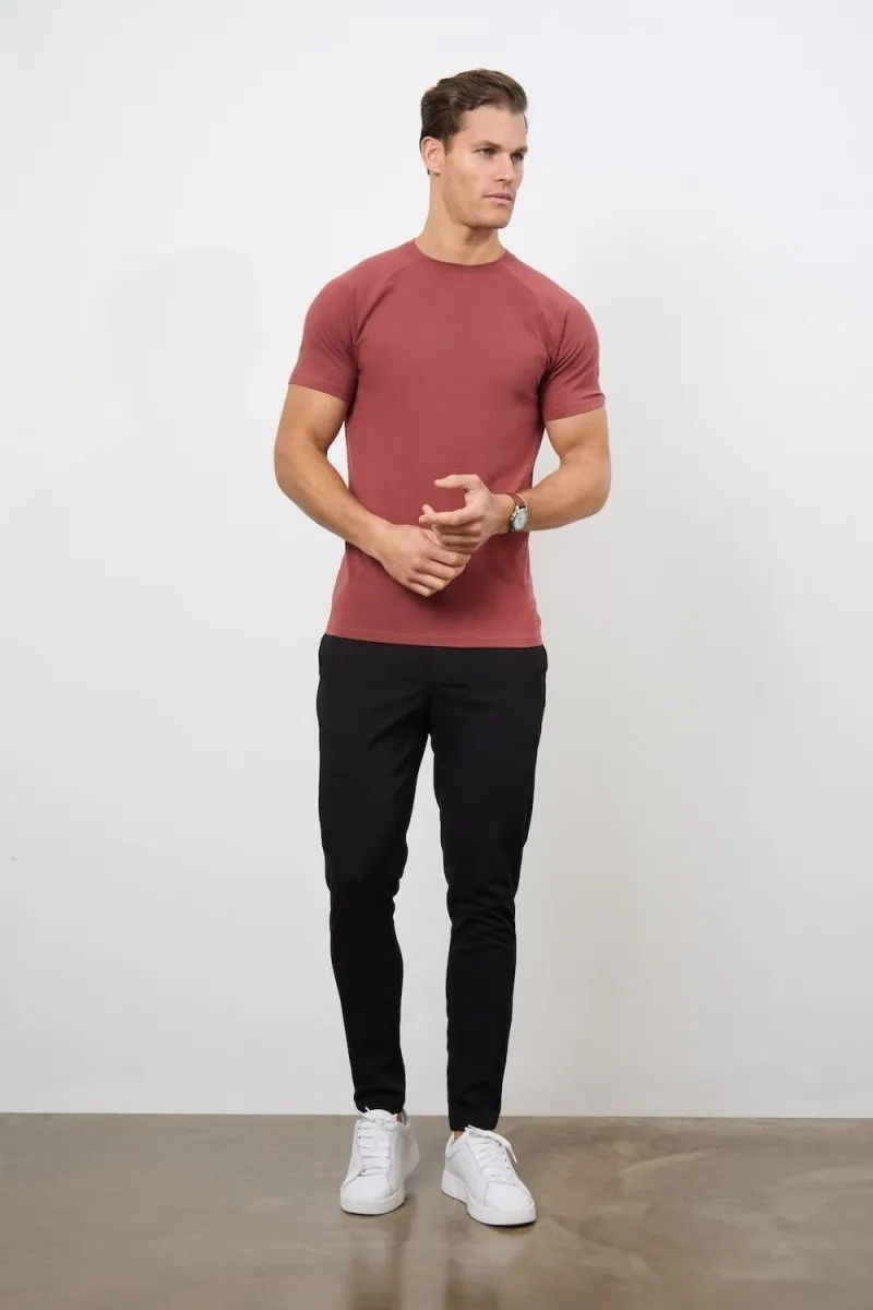5 Pack Athletic Fit Crew Neck T-Shirt in Faded Terracotta/ Dusty Lilac/ Blue/ Sage/ Sand