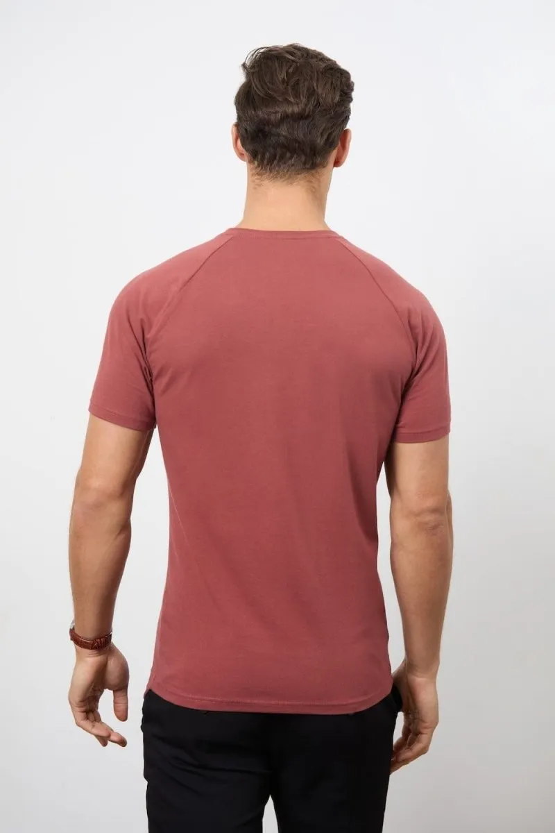 5 Pack Athletic Fit Crew Neck T-Shirt in Faded Terracotta/ Dusty Lilac/ Blue/ Sage/ Sand