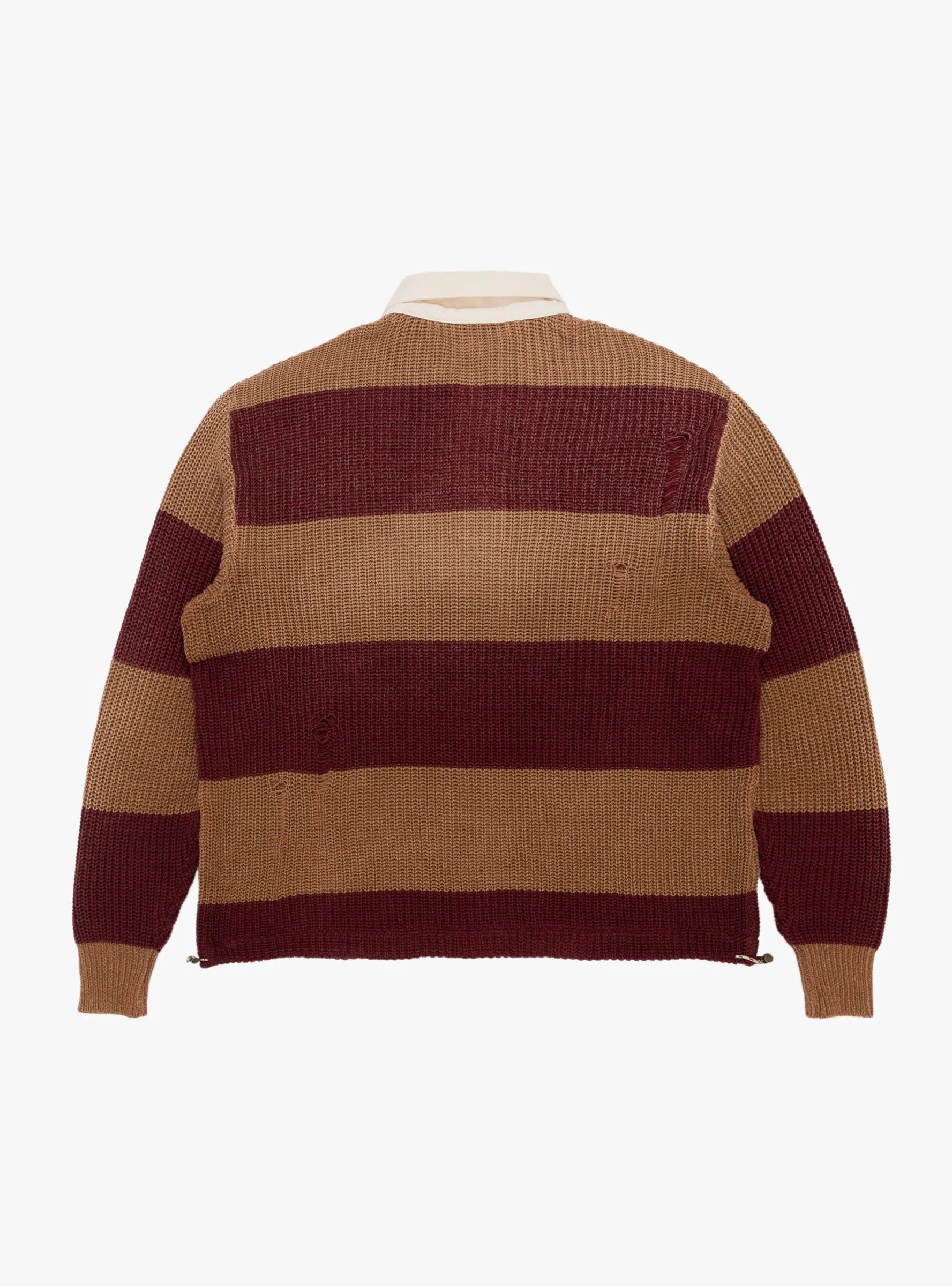 5G Cotton Knit Rugger Shirt Brown and Red