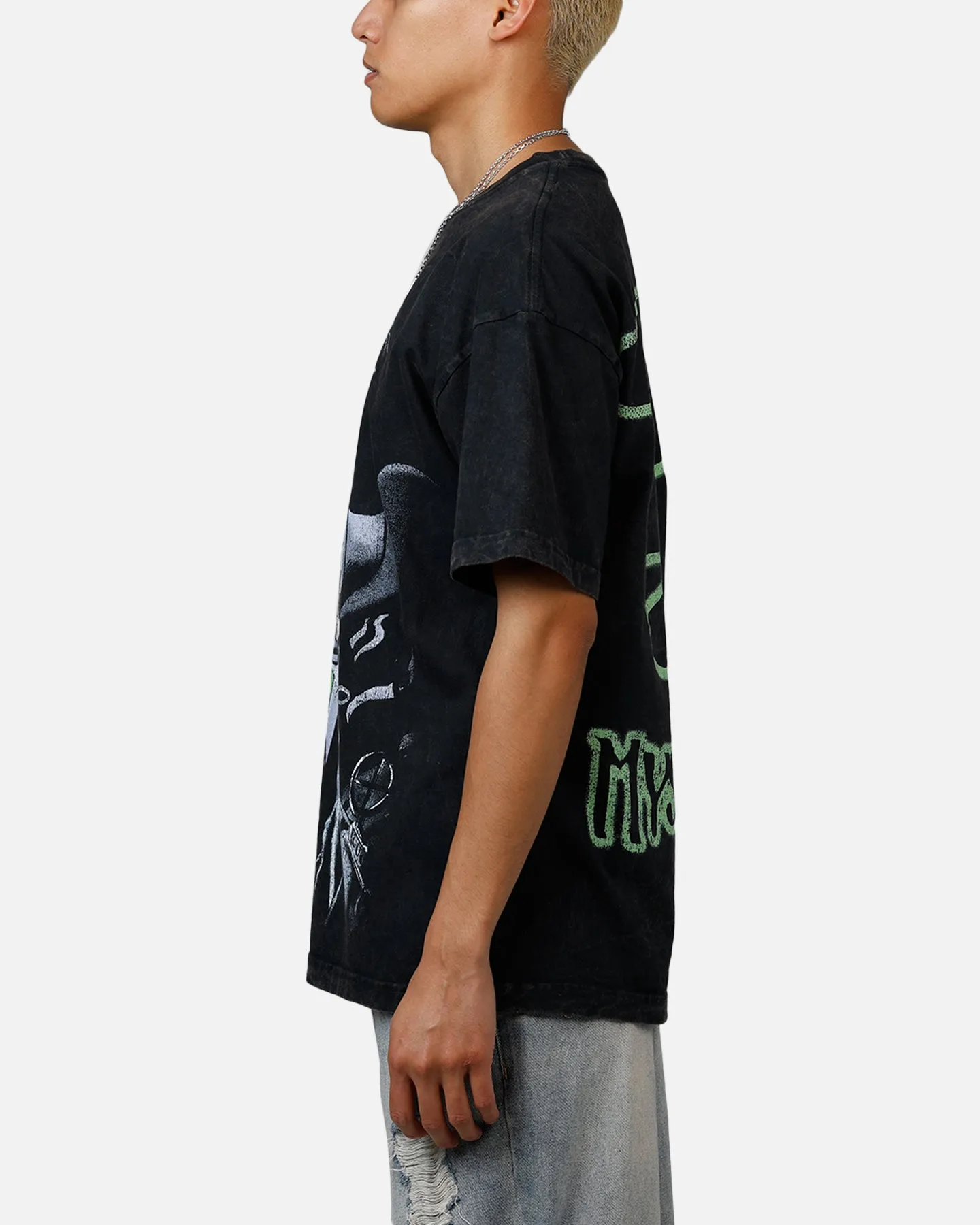 73 Studio X Cartoon Network South Park Mysterion Heavyweight T-Shirt Black Acidwash