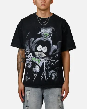 73 Studio X Cartoon Network South Park Mysterion Heavyweight T-Shirt Black Acidwash