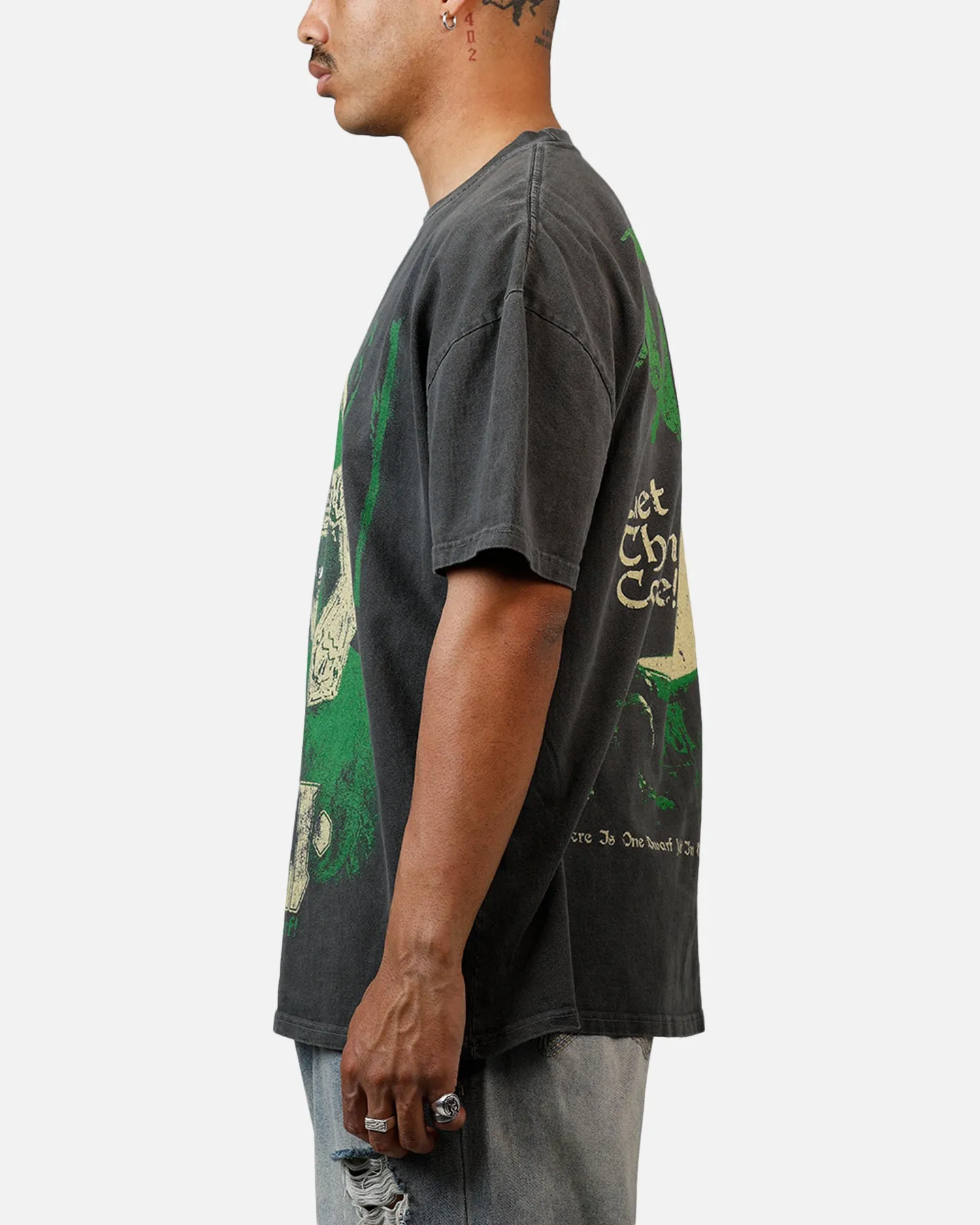 American Thrift X Lord Of The Rings Gimli Toss Heavyweight T-Shirt Black Wash