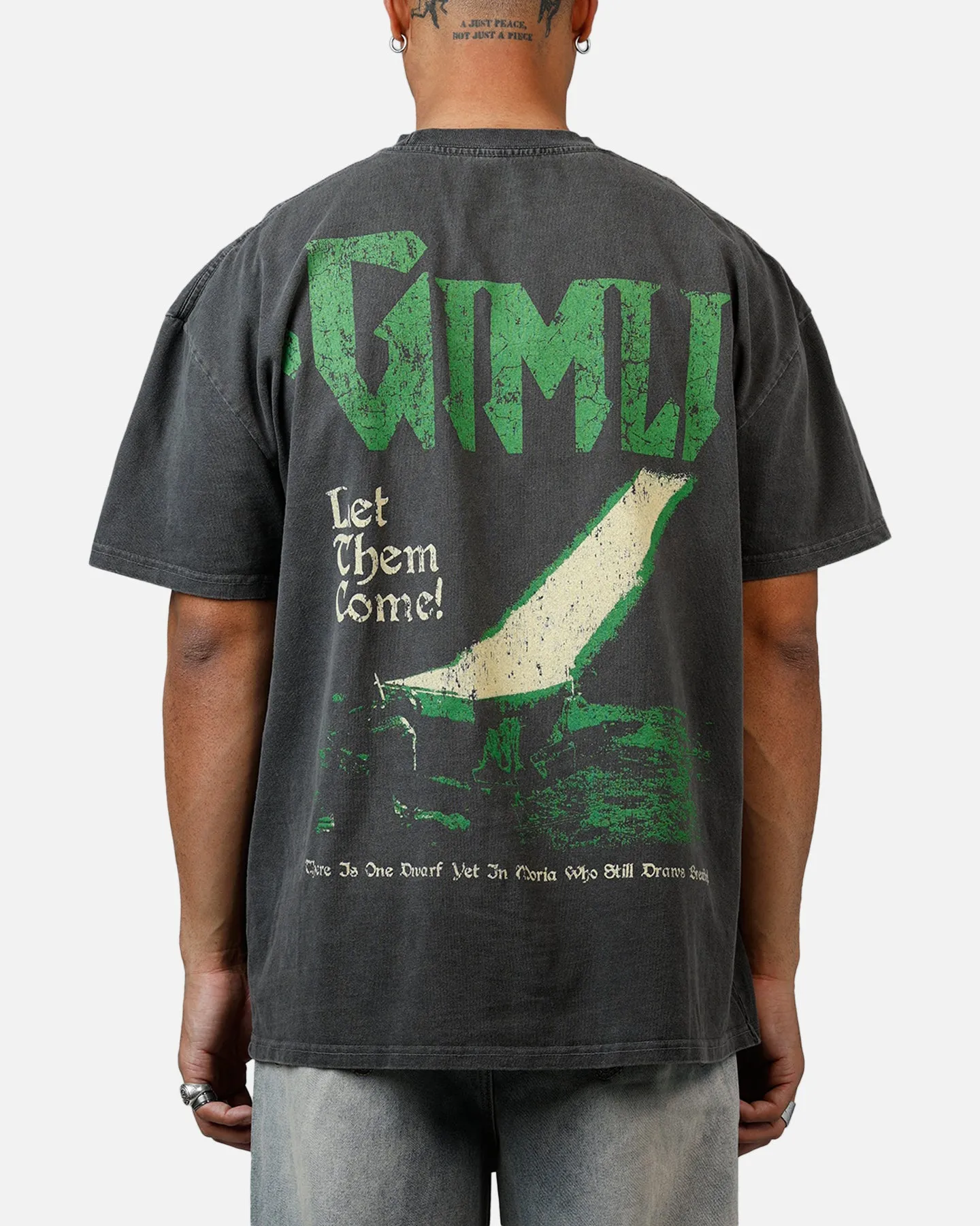 American Thrift X Lord Of The Rings Gimli Toss Heavyweight T-Shirt Black Wash
