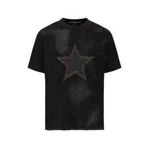 Andersson Bell Star Patch Mesh T-Shirts Black ATB1295M