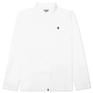 Ape Head One Point Oxford Shirt - White