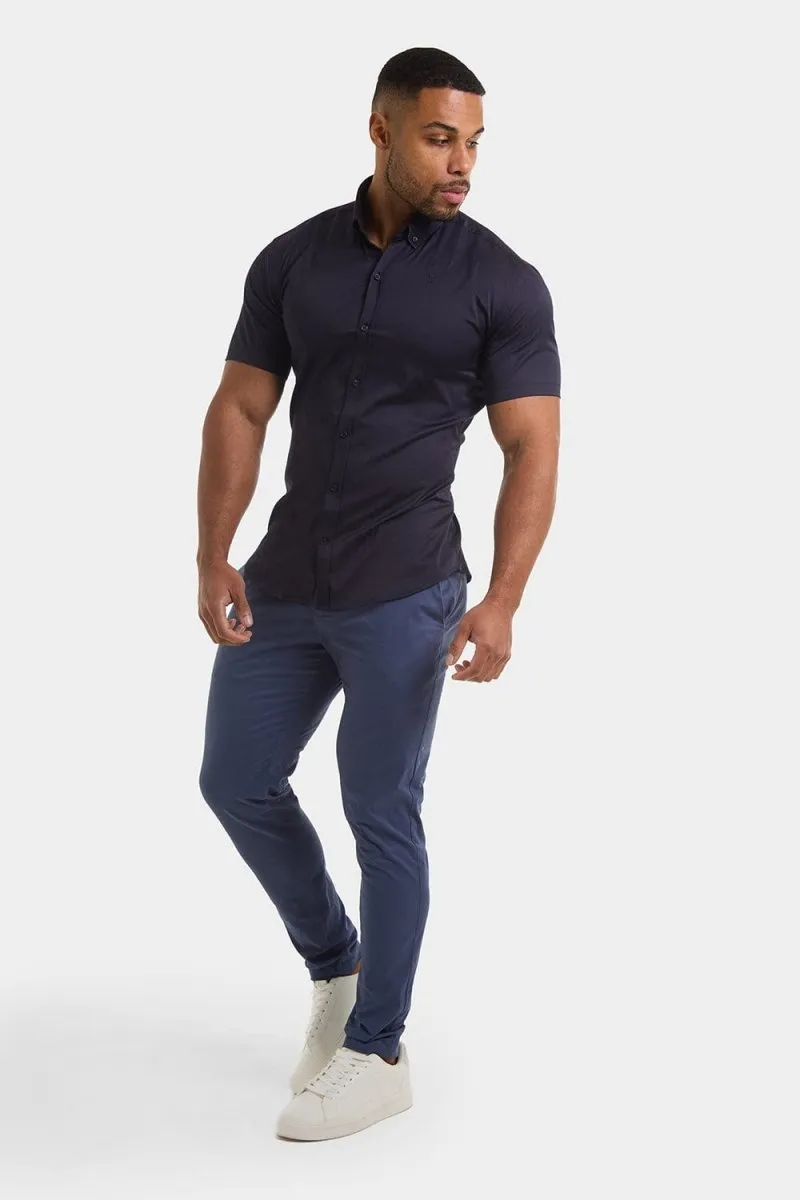 Athletic Fit Short Sleeve Signature Shirt in Navy