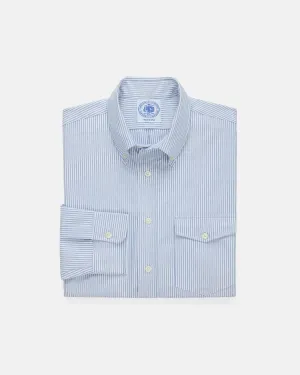 BLUE UNIVERSITY STRIPE OXFORD SHIRT - FLAP POCKET - TRIM FIT