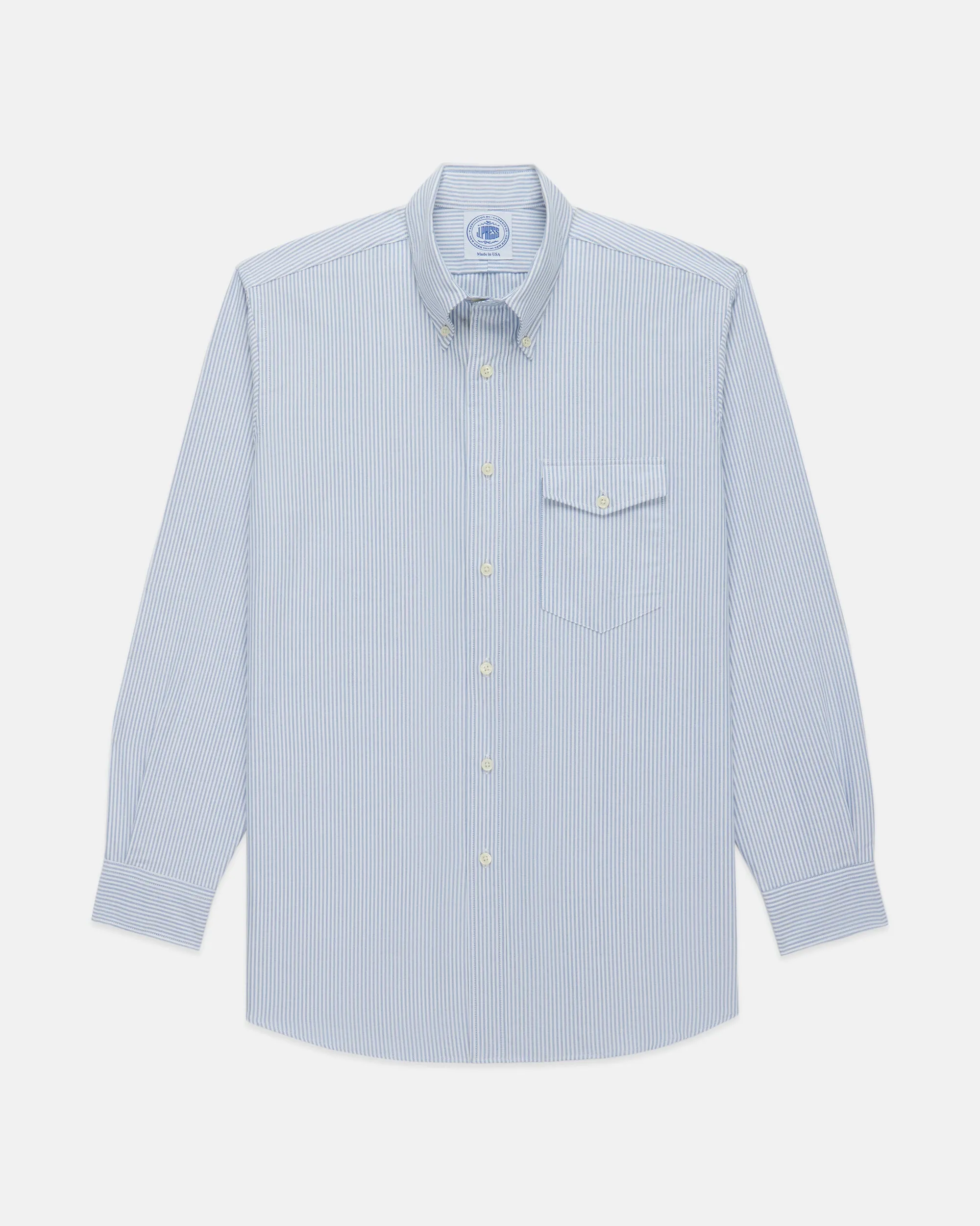 BLUE UNIVERSITY STRIPE OXFORD SHIRT - FLAP POCKET - TRIM FIT