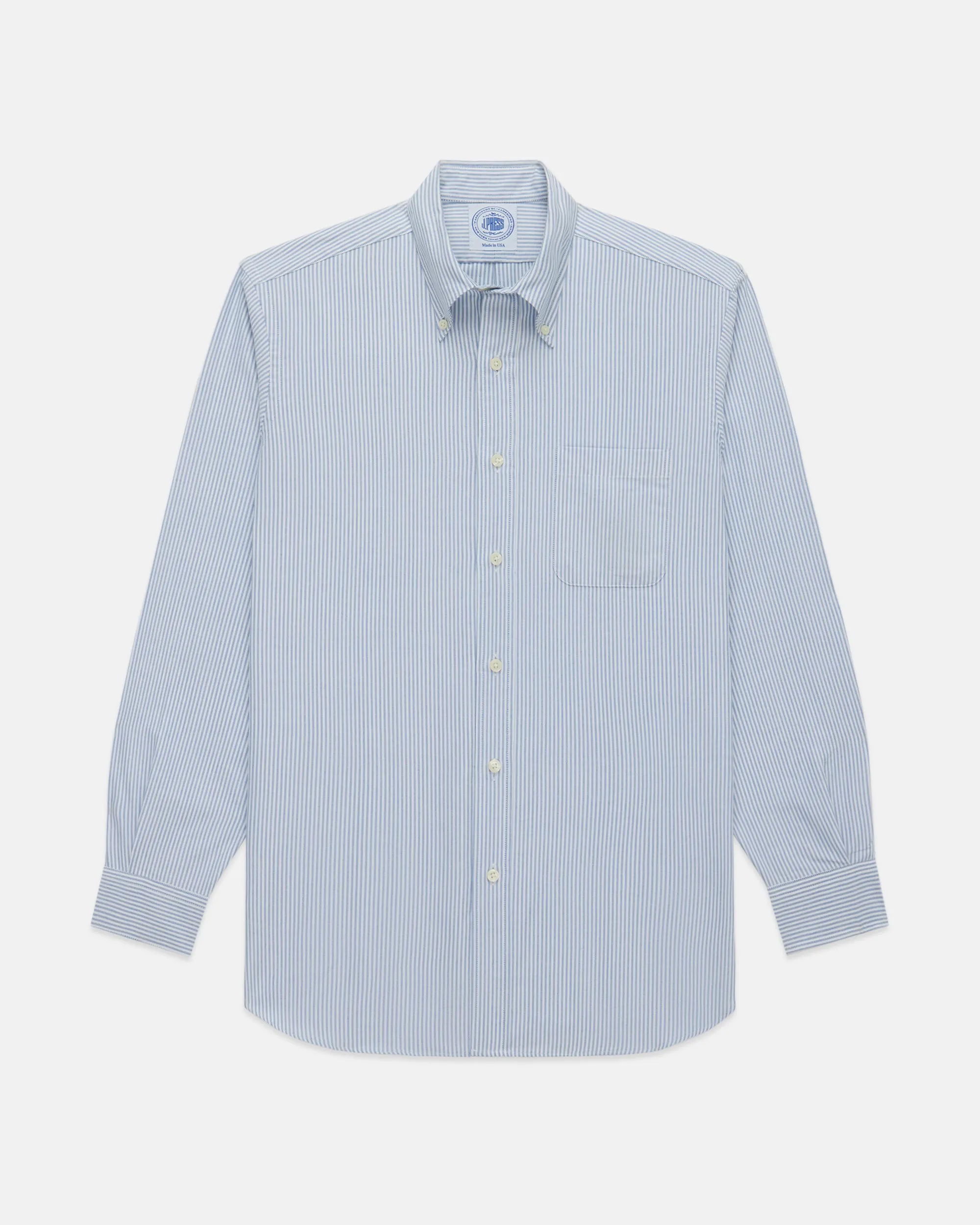 BLUE UNIVERSITY STRIPE OXFORD SHIRT