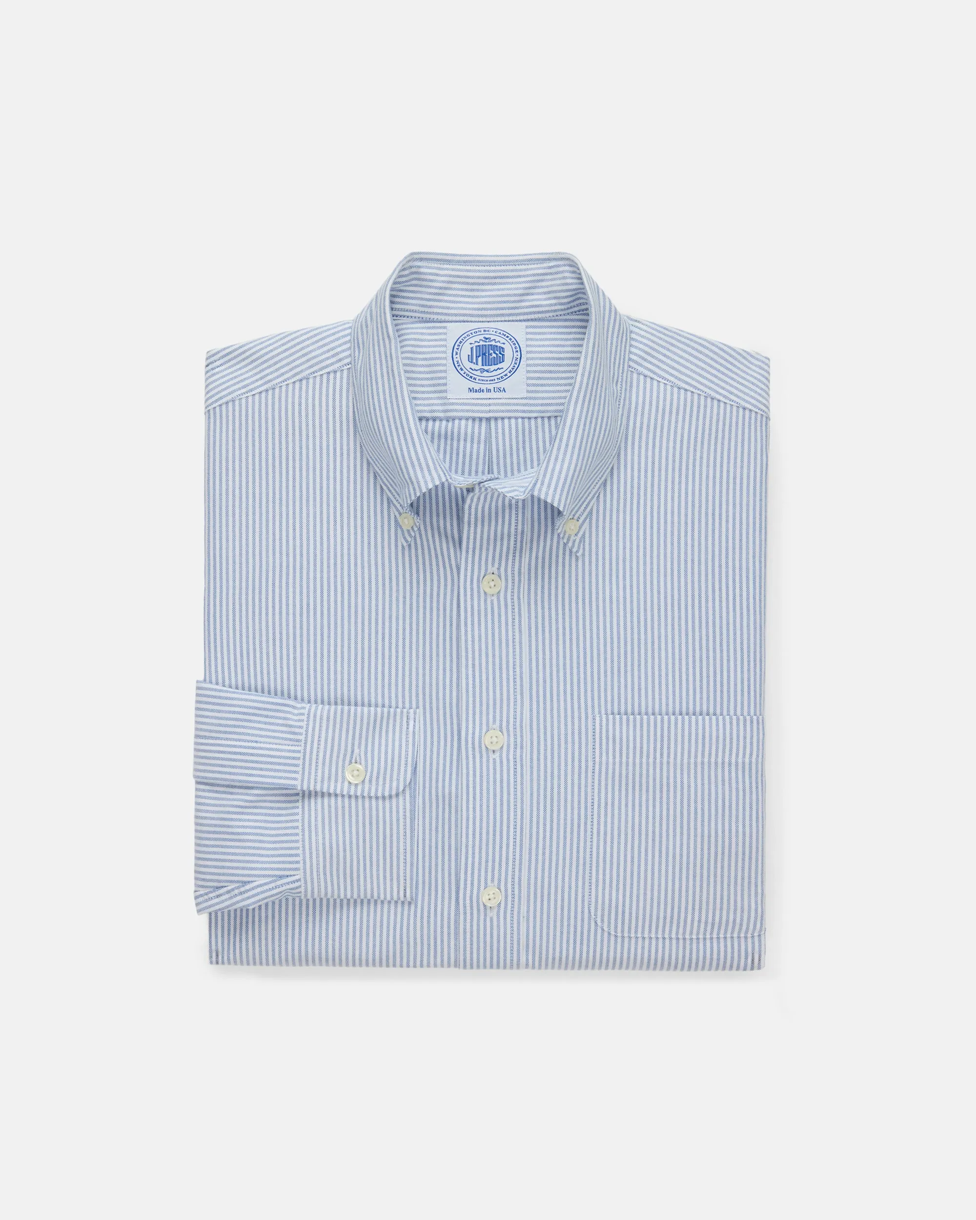 BLUE UNIVERSITY STRIPE OXFORD SHIRT