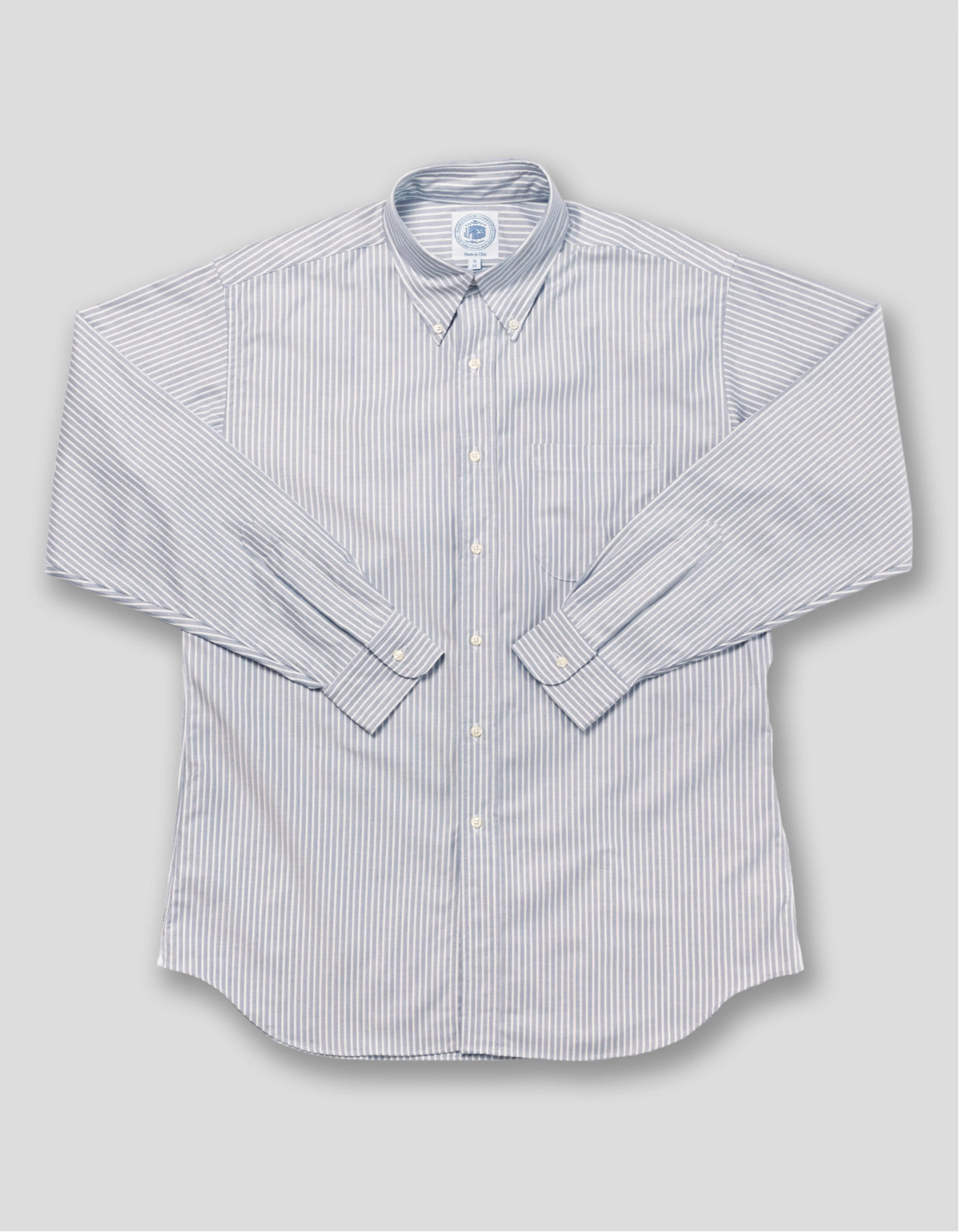BLUE/WHITE BANKER STRIPE OXFORD SHIRT