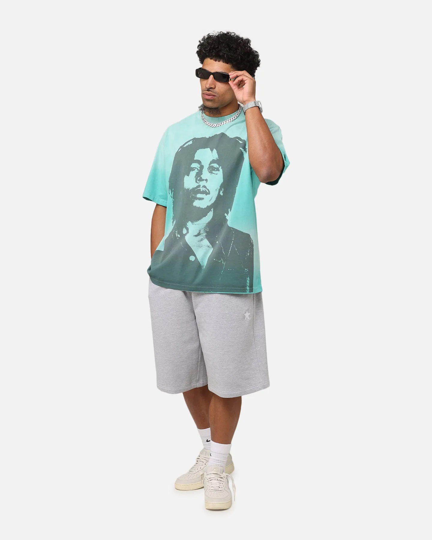 Bob Marley Bob Hem Vintage T-Shirt Washed Teal/Black