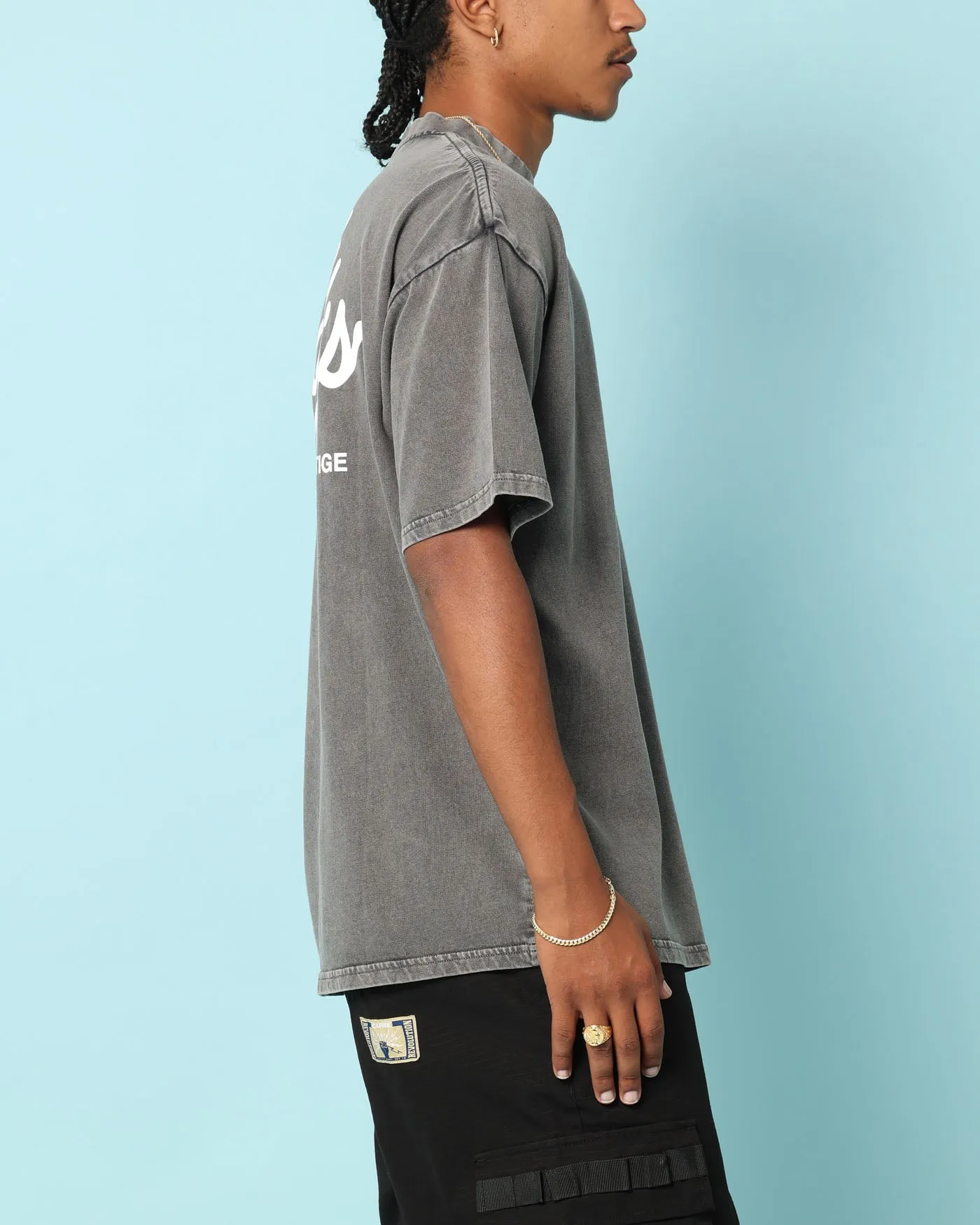 Carré Gorgeous Script Oversized T-Shirt Washed Charcoal