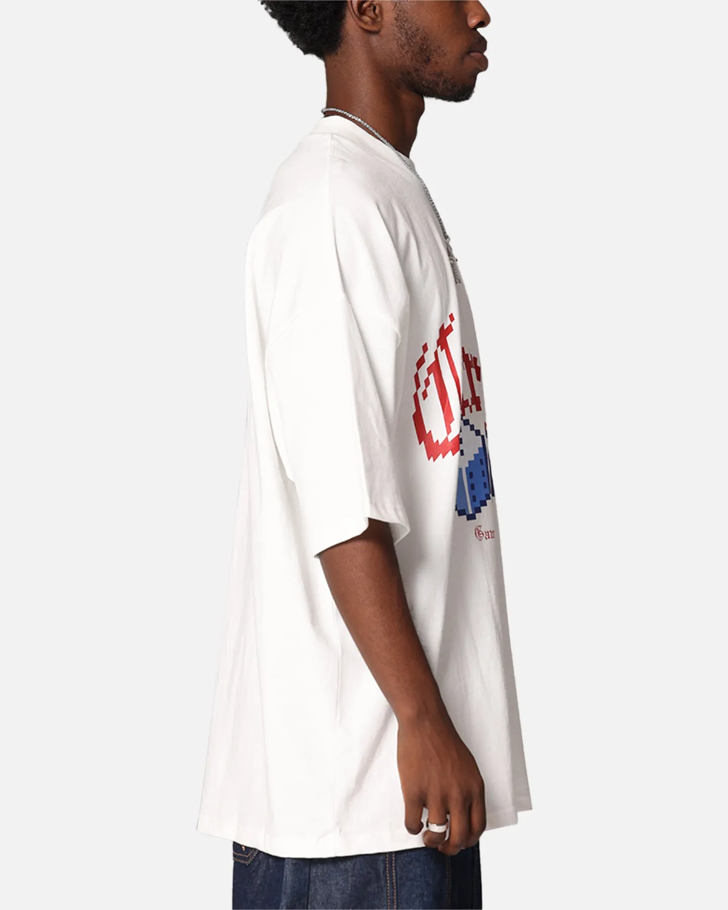 Carre Game Over Mock Neck T-Shirt Off White
