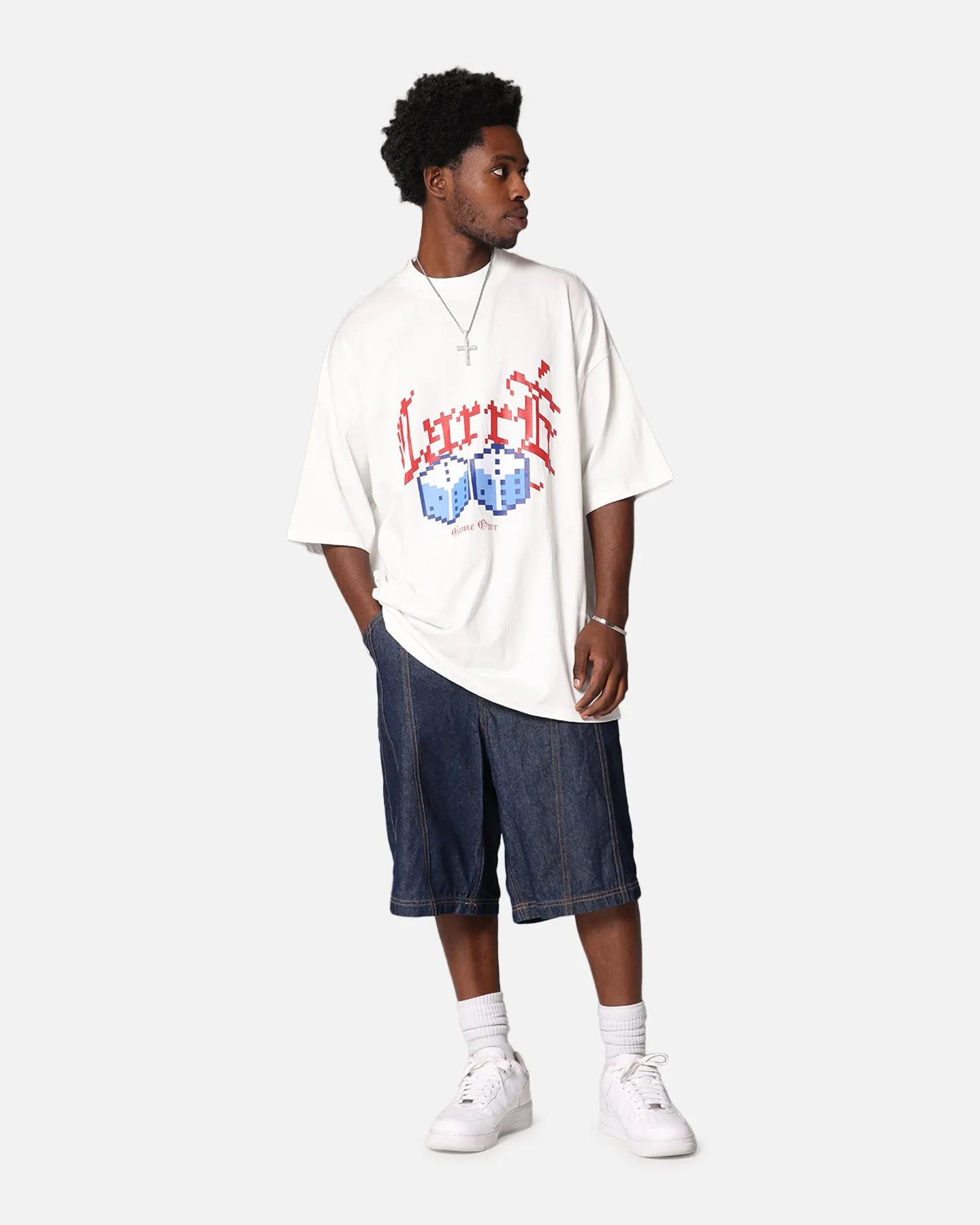 Carre Game Over Mock Neck T-Shirt Off White