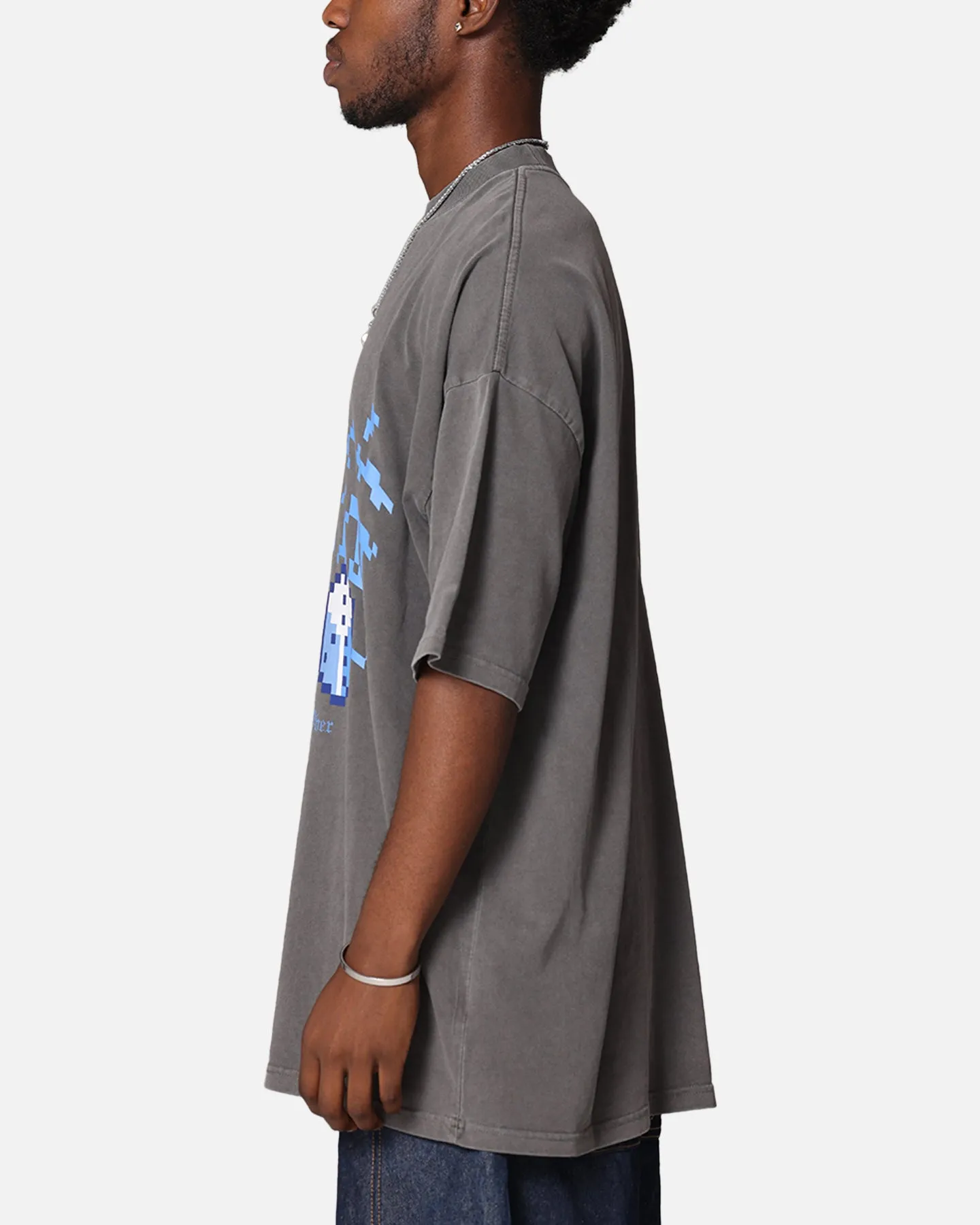 Carre Game Over Mock Neck T-Shirt Washed Charcoal