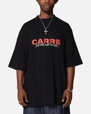Carre Handdrawn Mock Neck T-Shirt Black