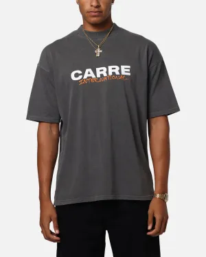 Carre Handdrawn Mock Neck T-Shirt Washed Charcoal