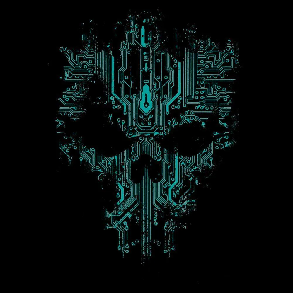 Circuit Skull T-Shirt - Black