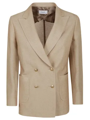Double-Breasted Linen And Cotton Jacket