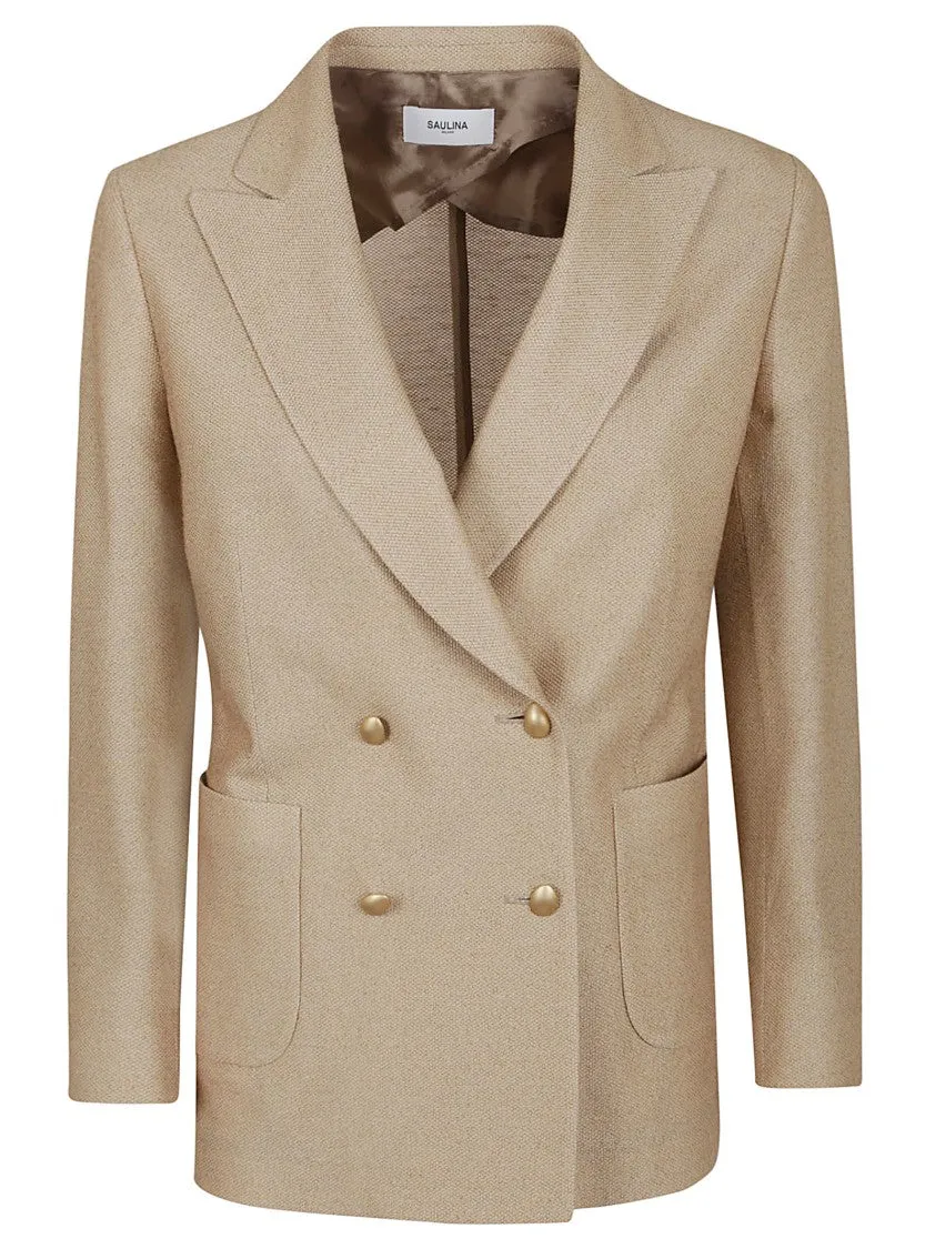 Double-Breasted Linen And Cotton Jacket