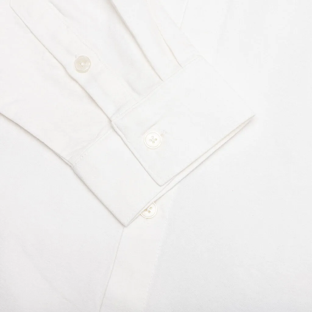 Embroidered Figures Button Up - White