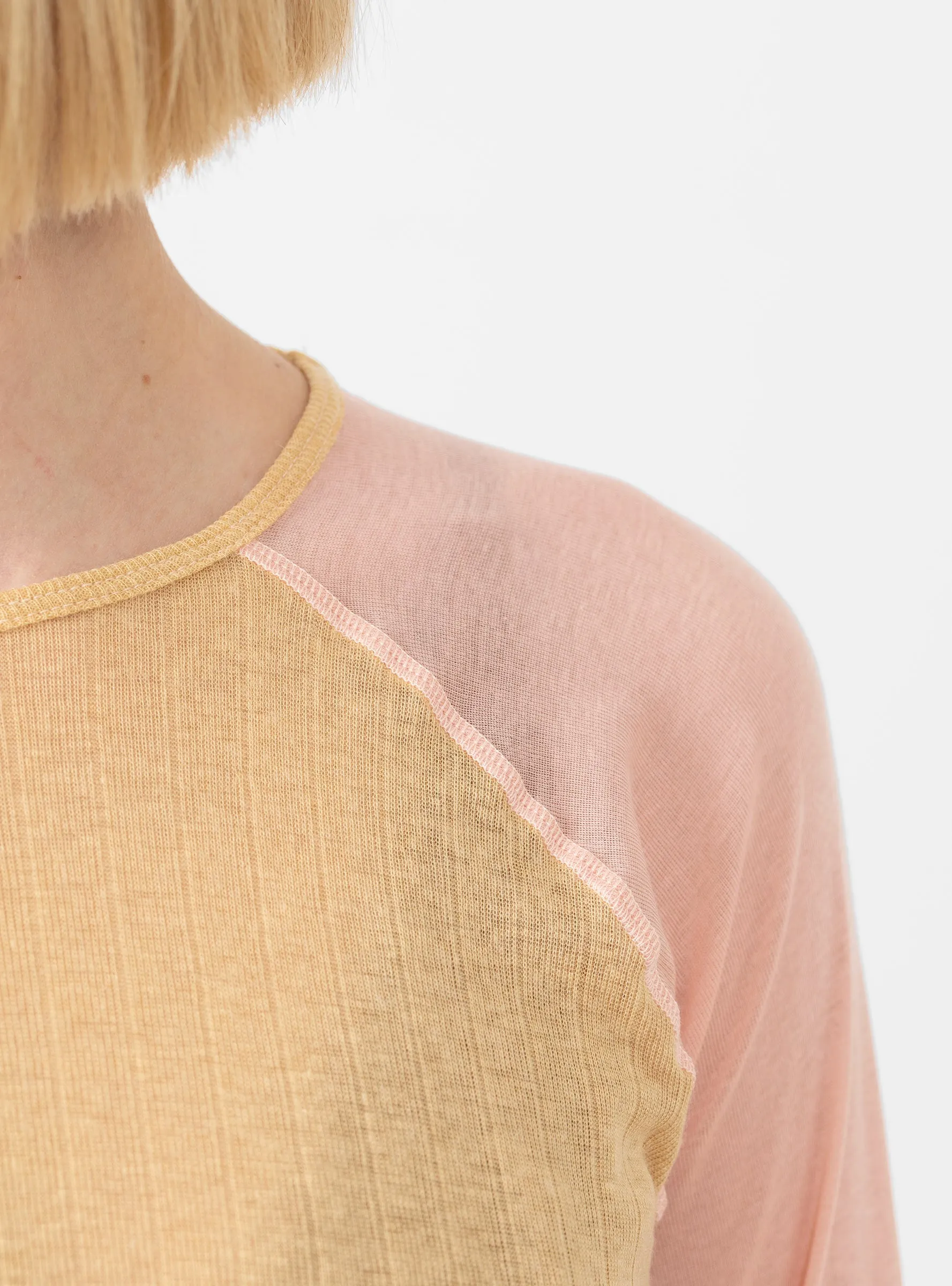 Gene Long Sleeve Tee Hen Yellow and Buio Pink