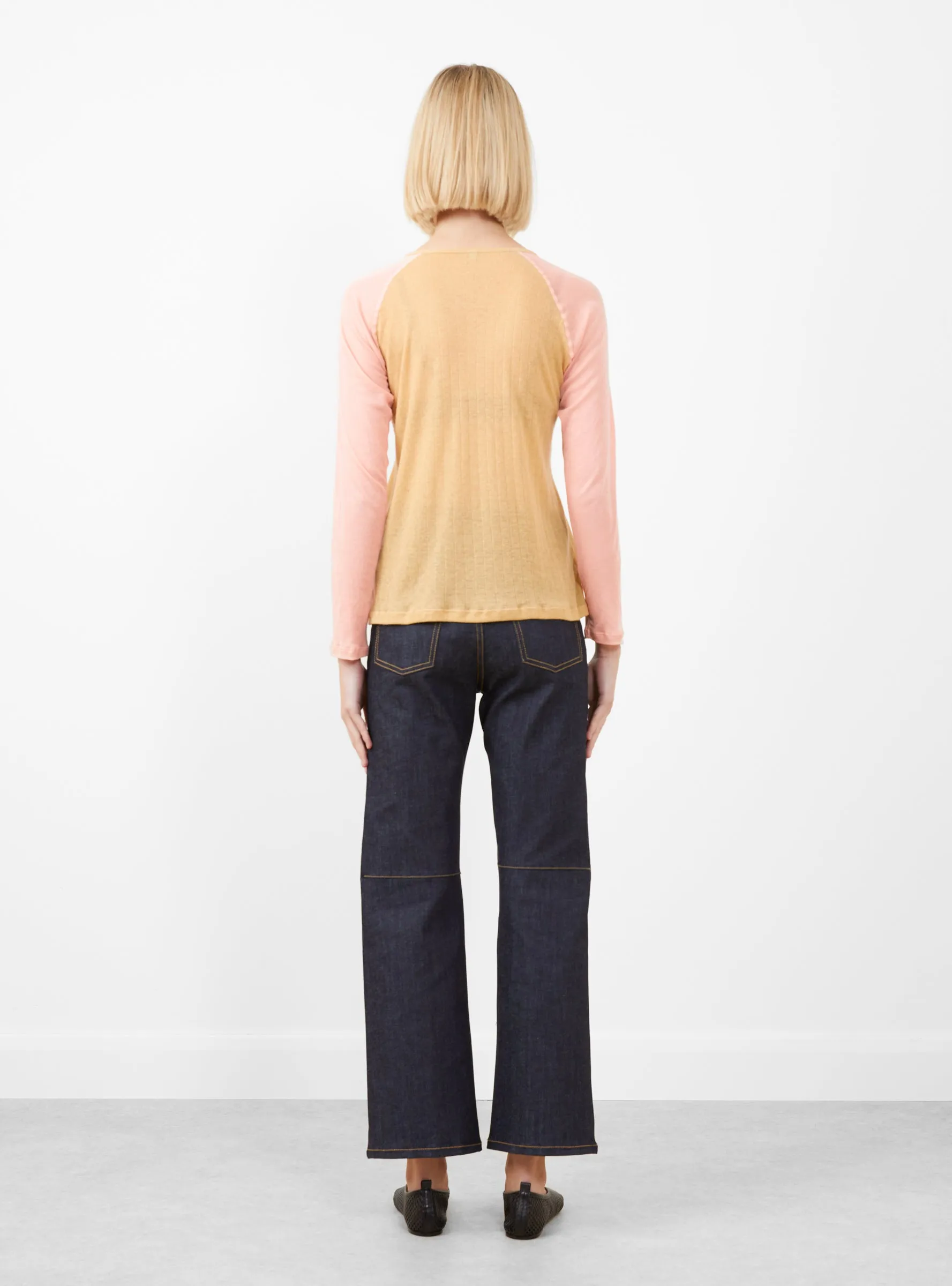 Gene Long Sleeve Tee Hen Yellow and Buio Pink