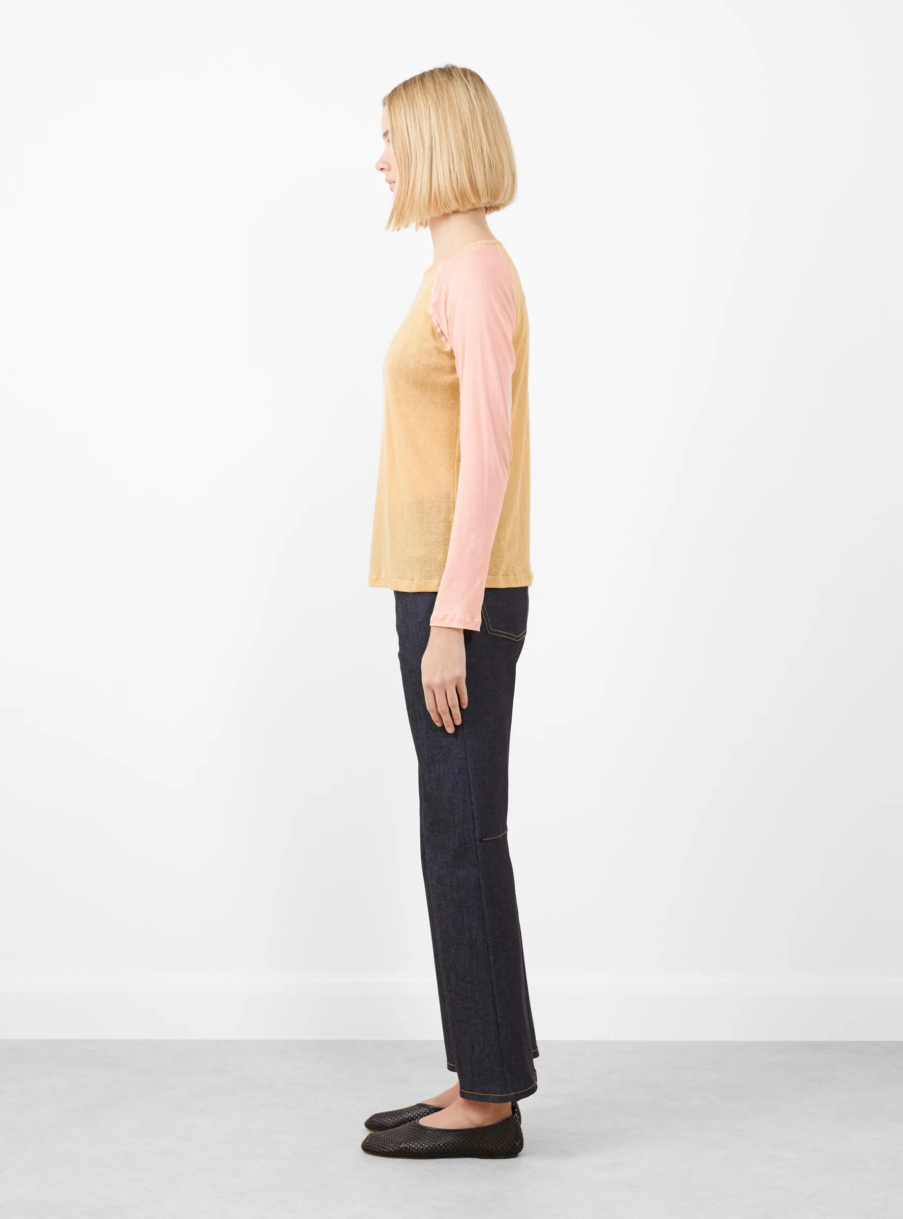 Gene Long Sleeve Tee Hen Yellow and Buio Pink