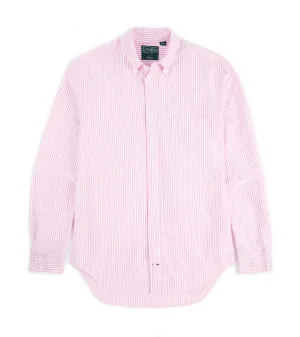 Gitman Vintage Spring Striped Oxford Button Down Shirt: Berry
