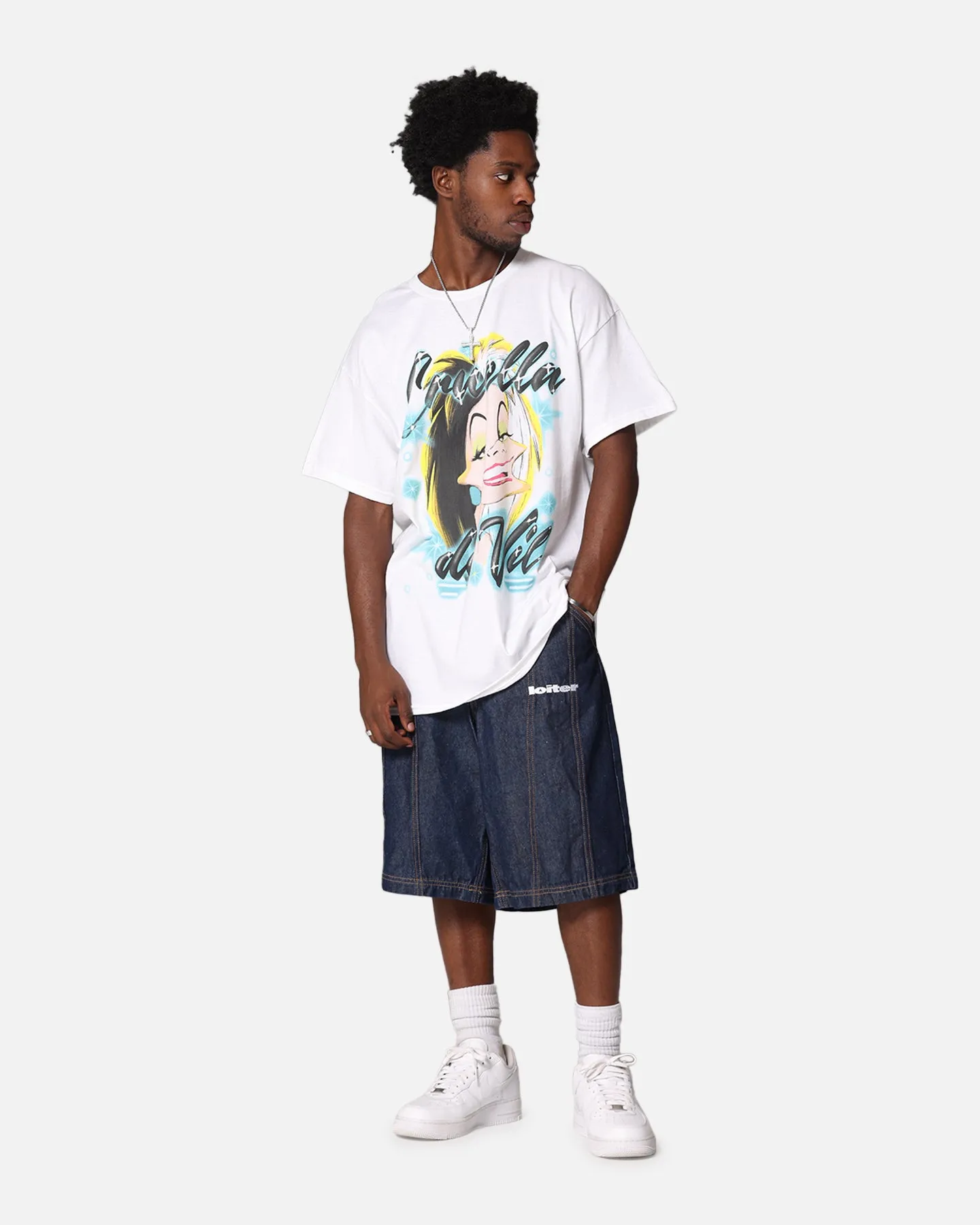 Goat Crew Disney Cruella De Vil Airbrush T-Shirt White