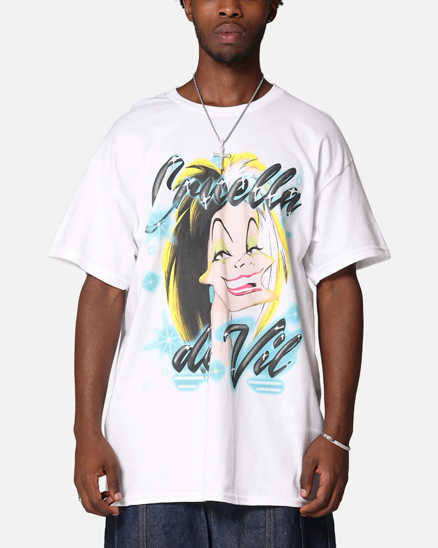 Goat Crew Disney Cruella De Vil Airbrush T-Shirt White
