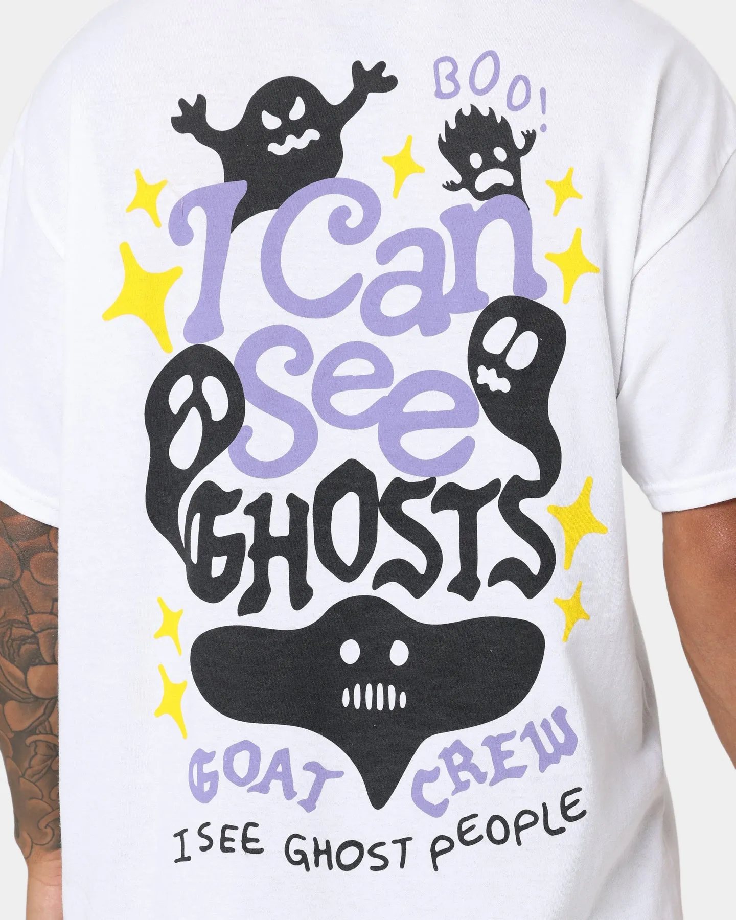 Goat Crew I Can See Ghosts All Over Print T-Shirt White