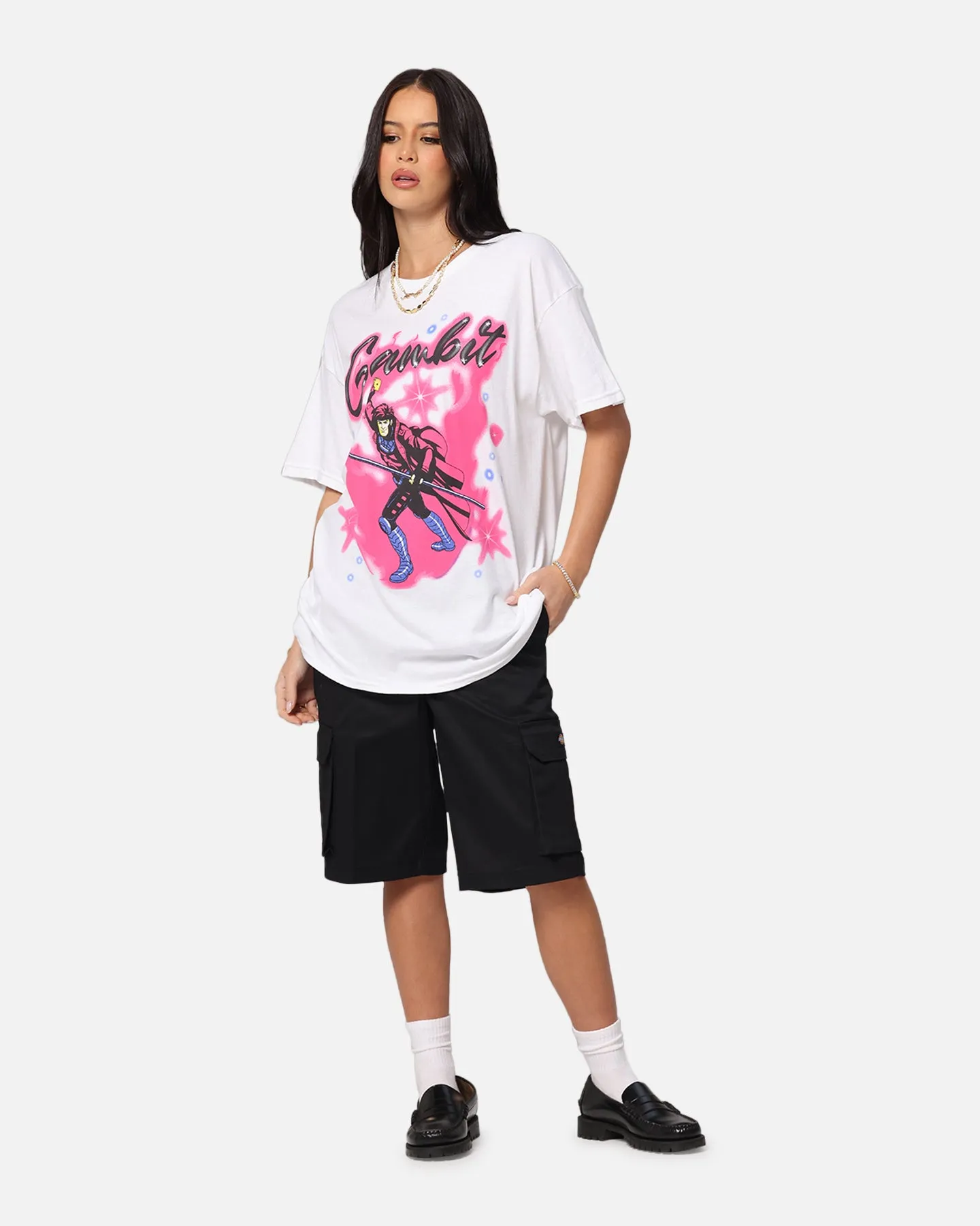 Goat Crew Marvel X-Men Gambit Airbrush T-Shirt White