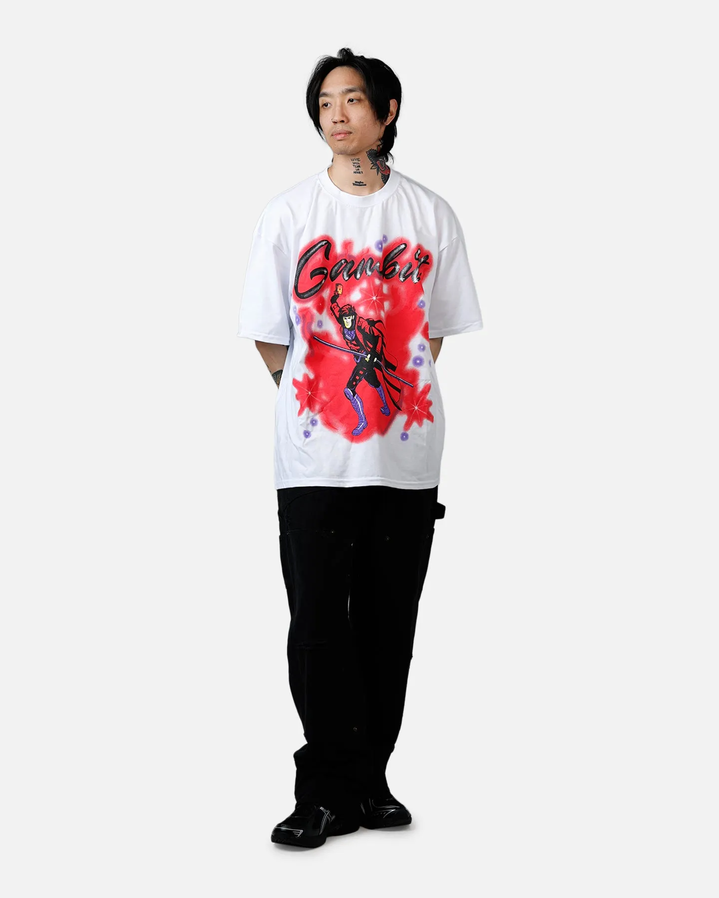 Goat Crew Marvel X-Men Gambit Airbrush T-Shirt White