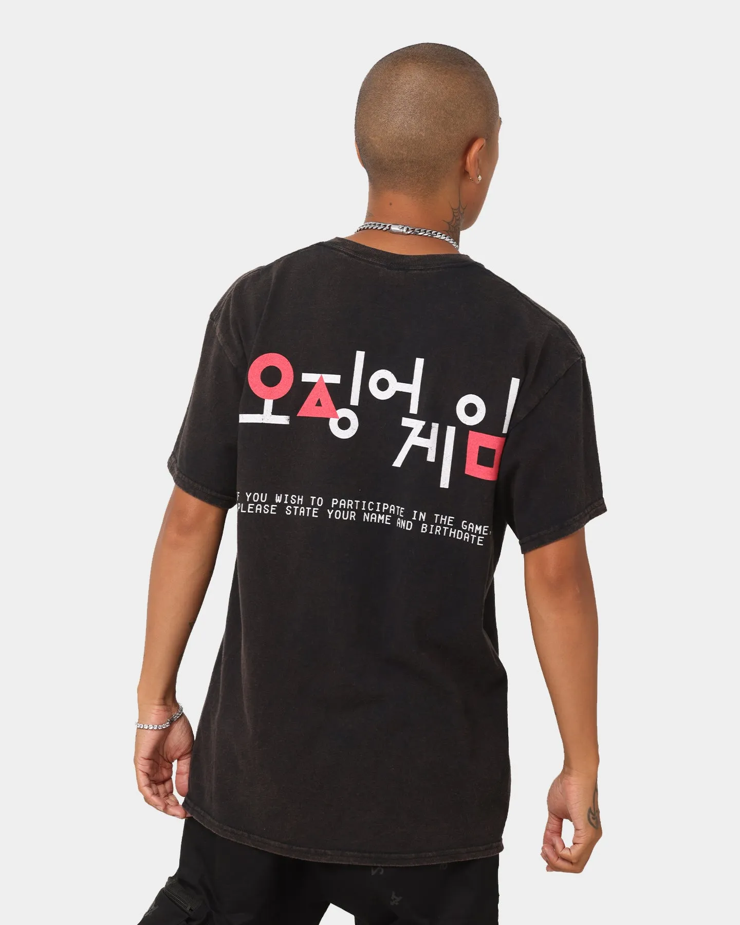 Goat Crew X Squid Game Logo Vintage T-Shirt Black Wash