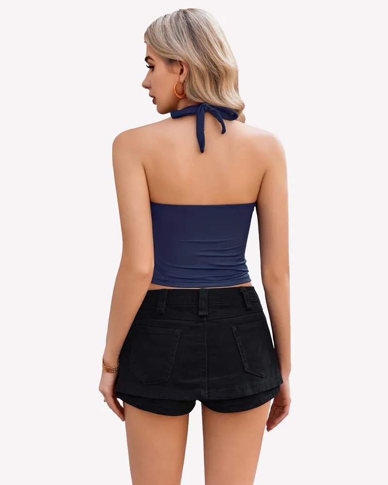 Halter Crop Top Going Out Tank Crop Top