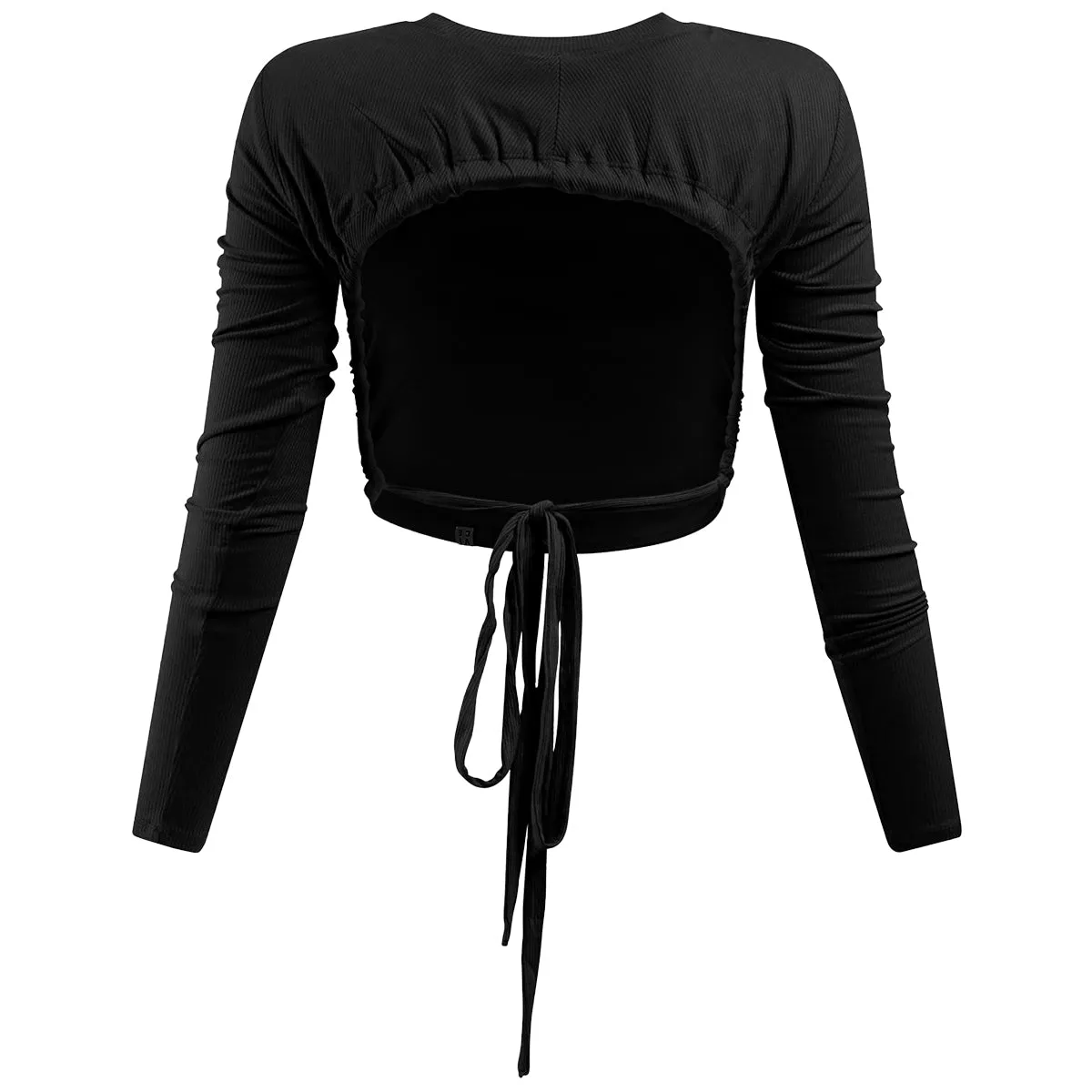 Hype & Vice Women's Seminole Logo Open Back Long Sleeve Top - Black