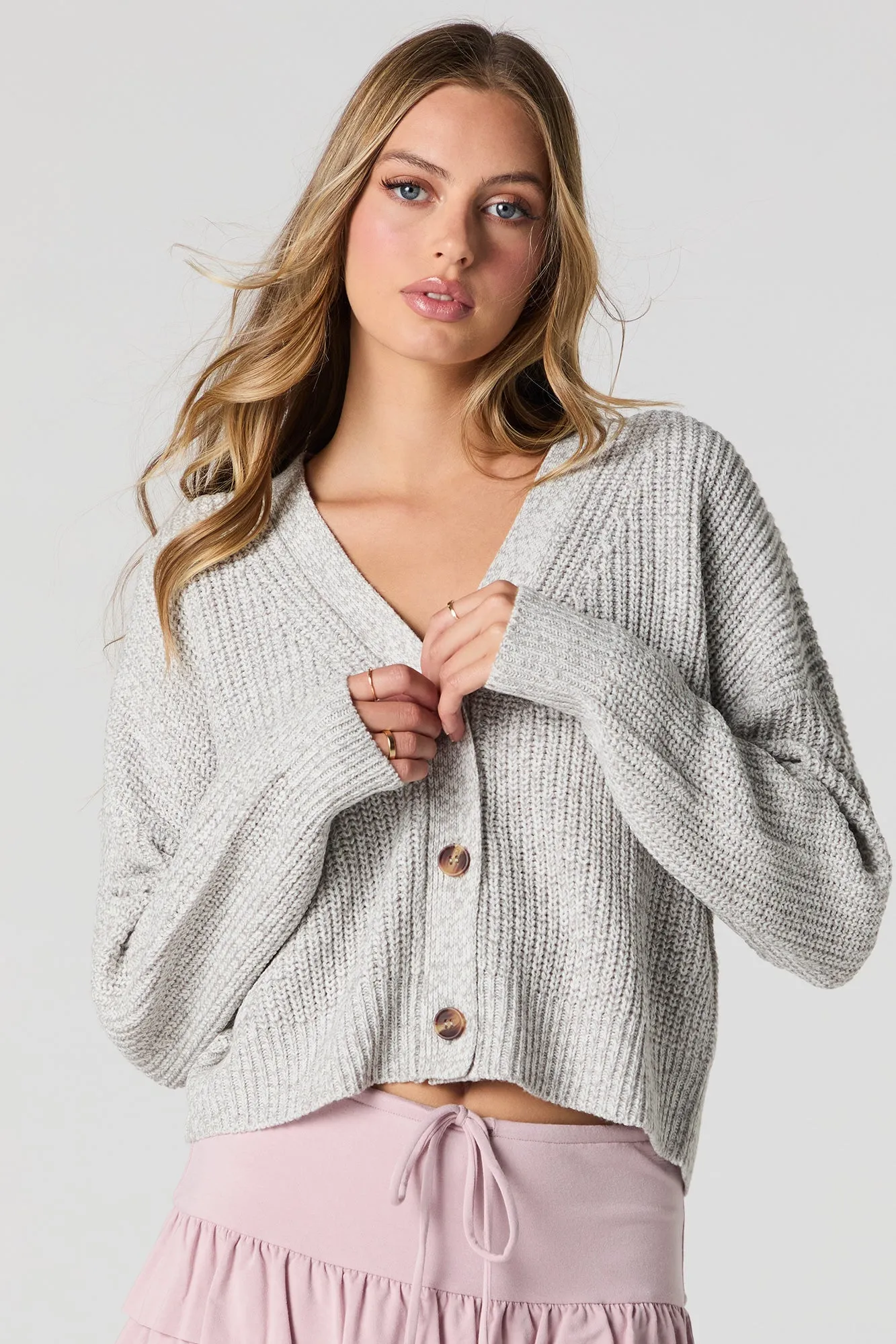Knit Button-Up Cardigan