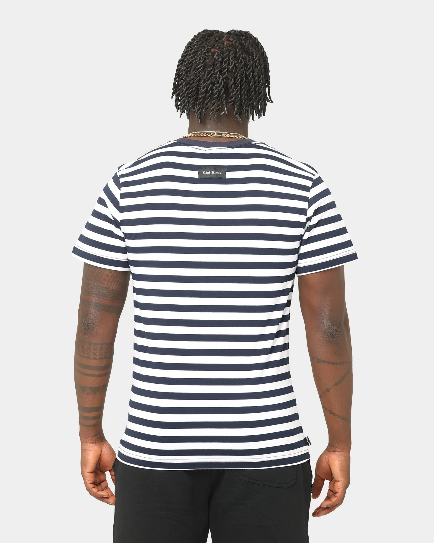 Last Kings Stripes Short Sleeve T-Shirt Navy