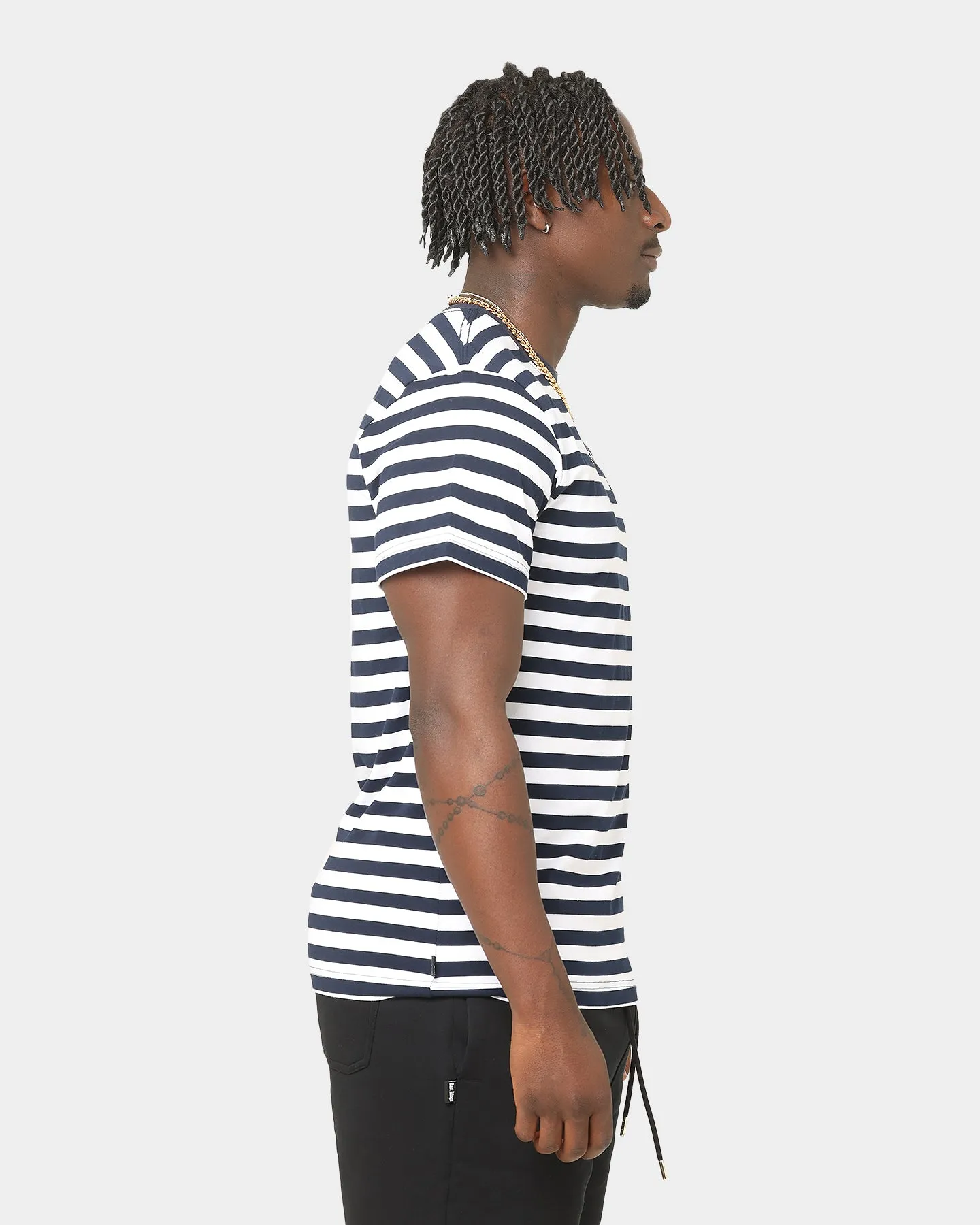 Last Kings Stripes Short Sleeve T-Shirt Navy