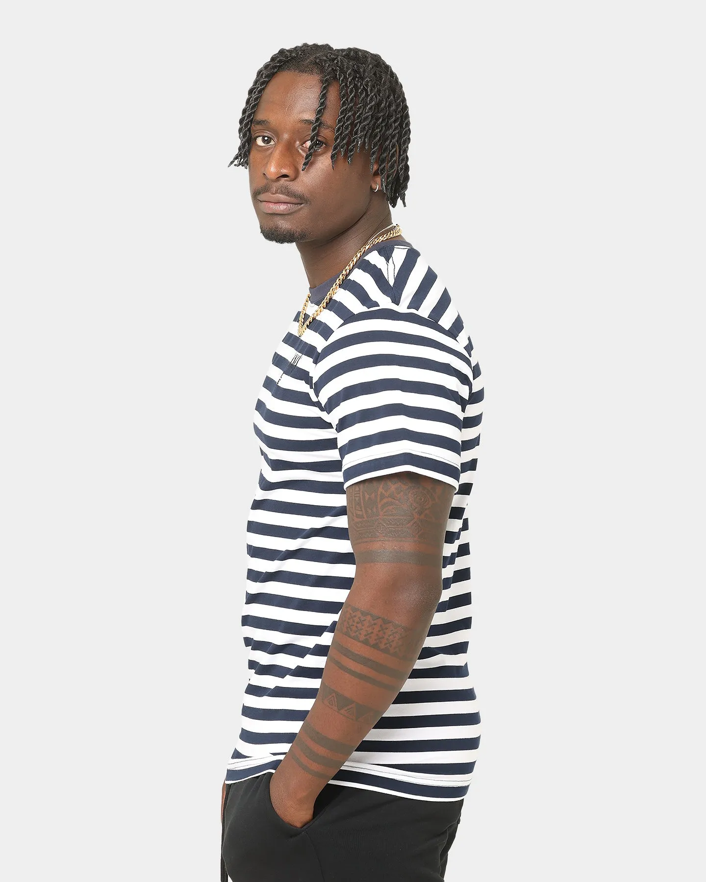 Last Kings Stripes Short Sleeve T-Shirt Navy