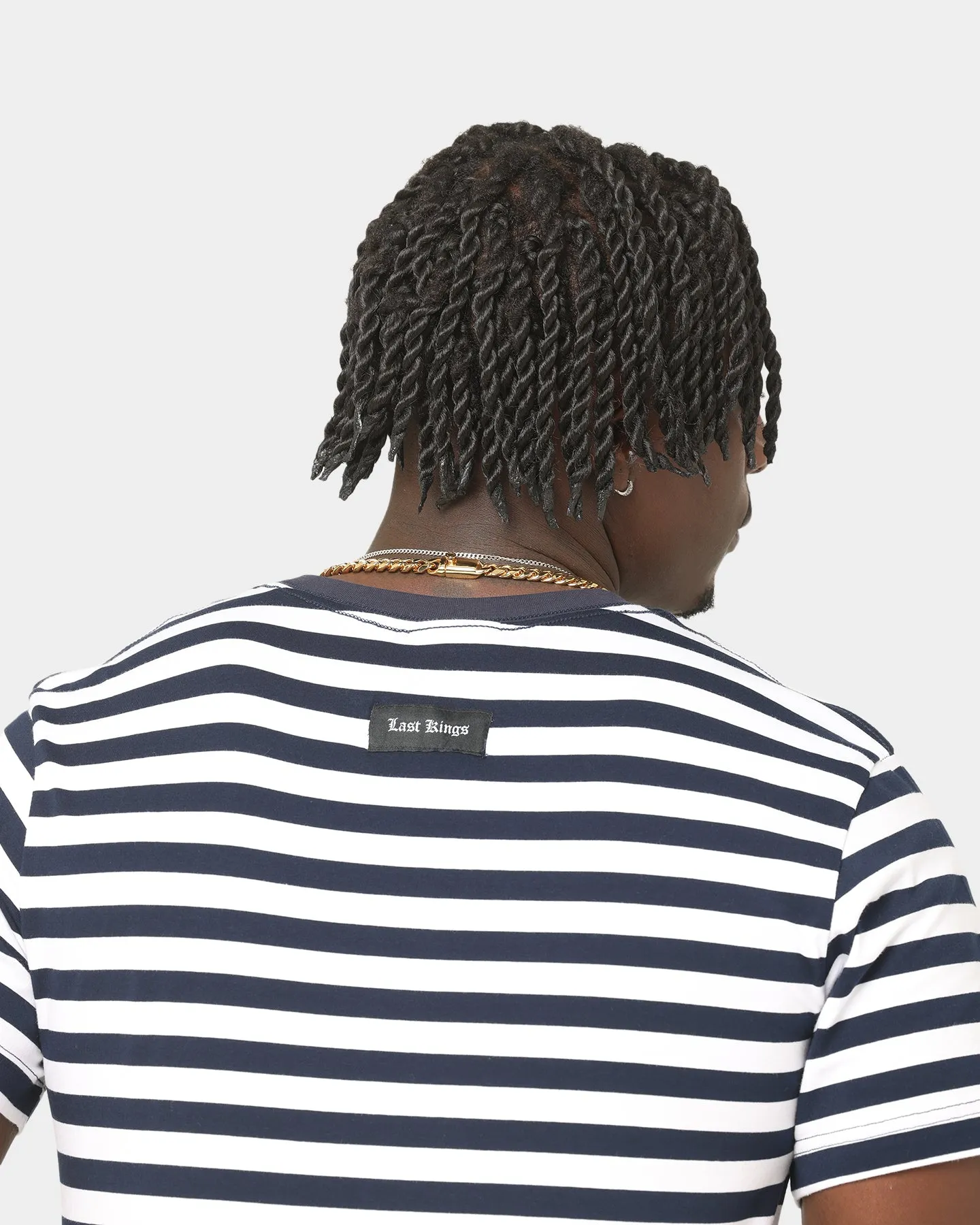 Last Kings Stripes Short Sleeve T-Shirt Navy