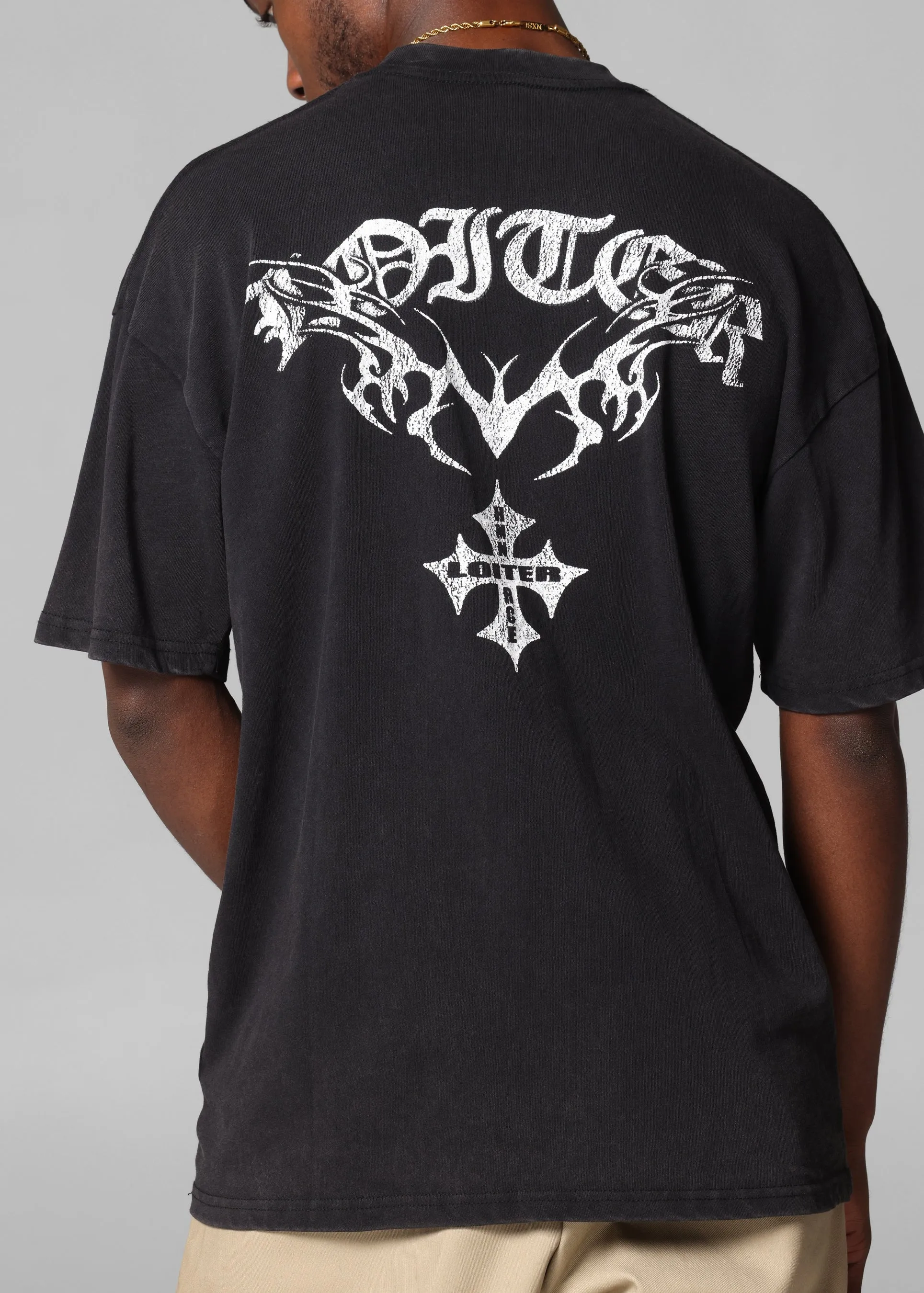 Loiter Shogun Vintage T-Shirt Black Acidwash
