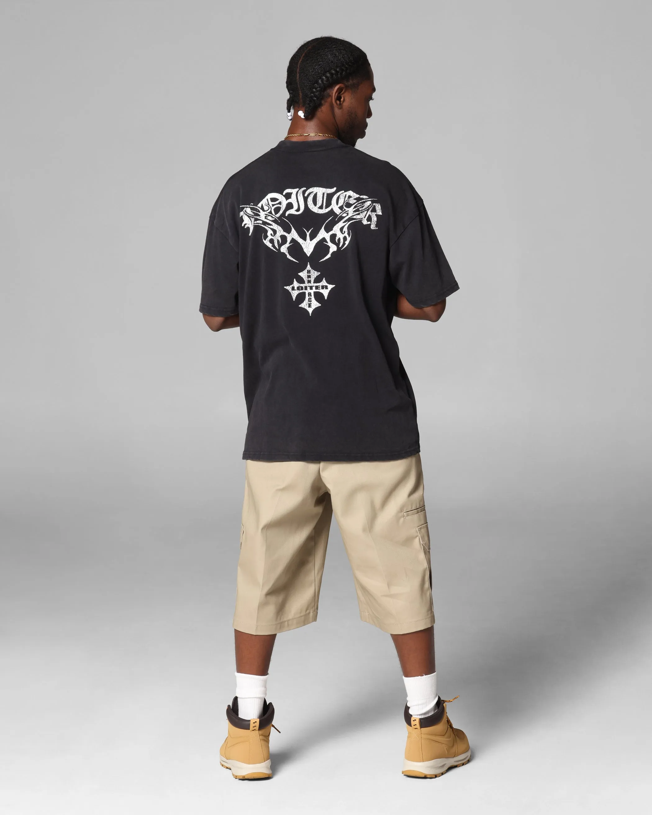 Loiter Shogun Vintage T-Shirt Black Acidwash