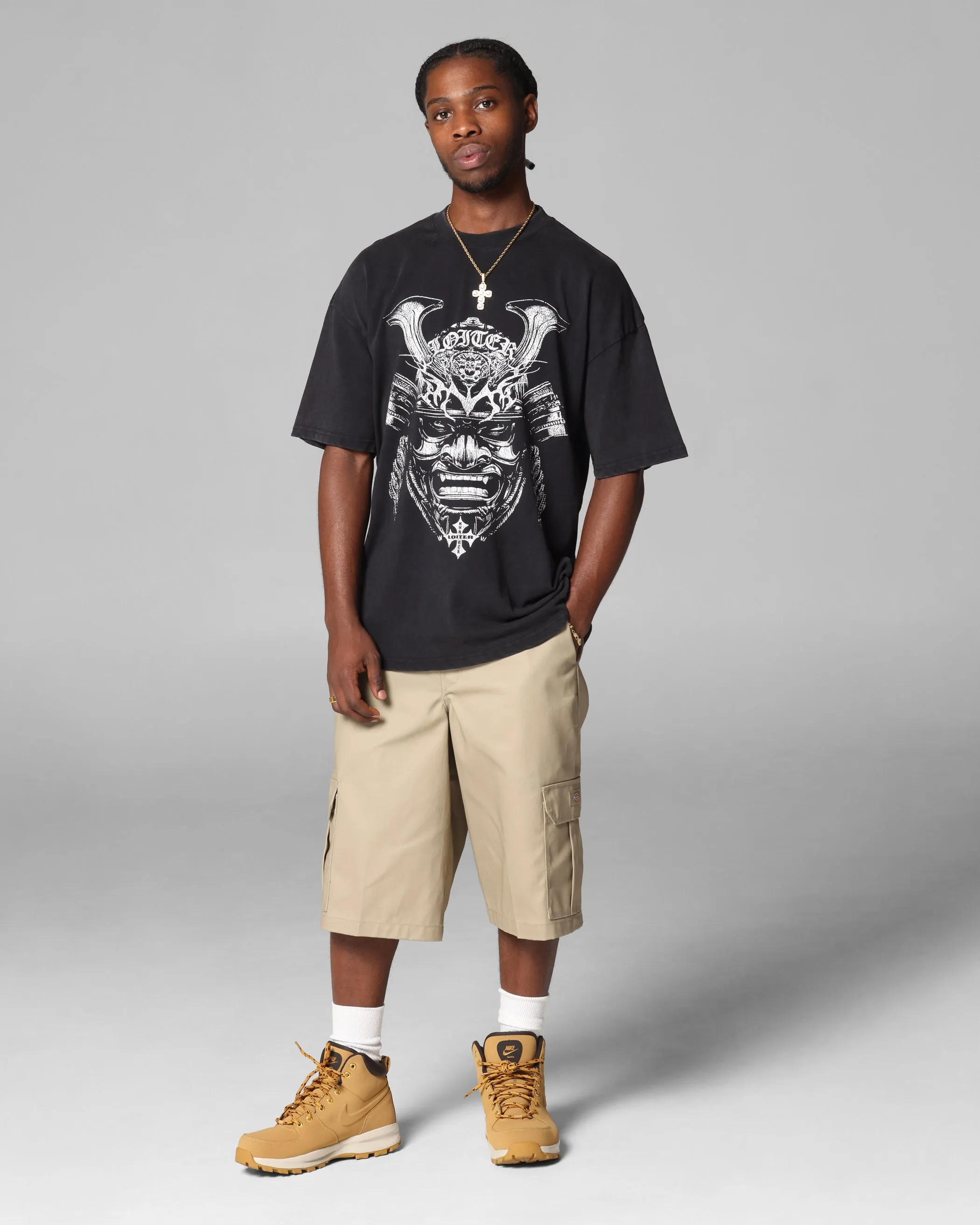 Loiter Shogun Vintage T-Shirt Black Acidwash