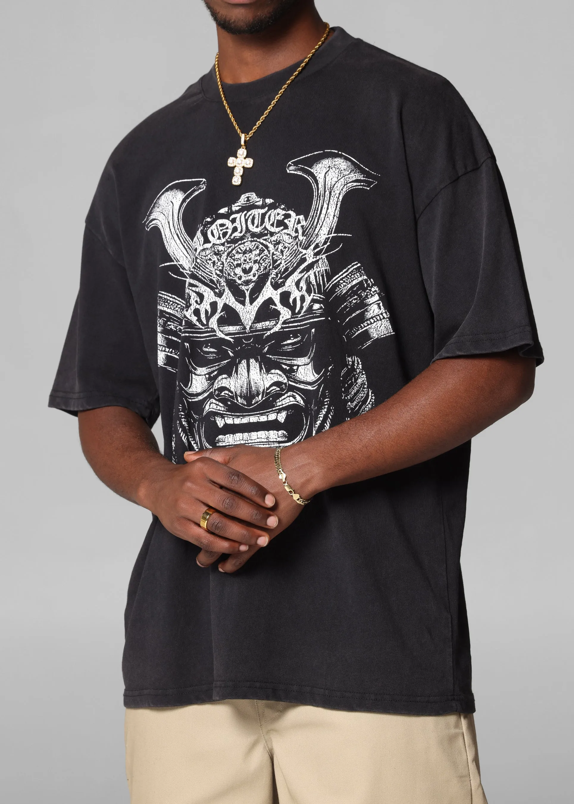 Loiter Shogun Vintage T-Shirt Black Acidwash